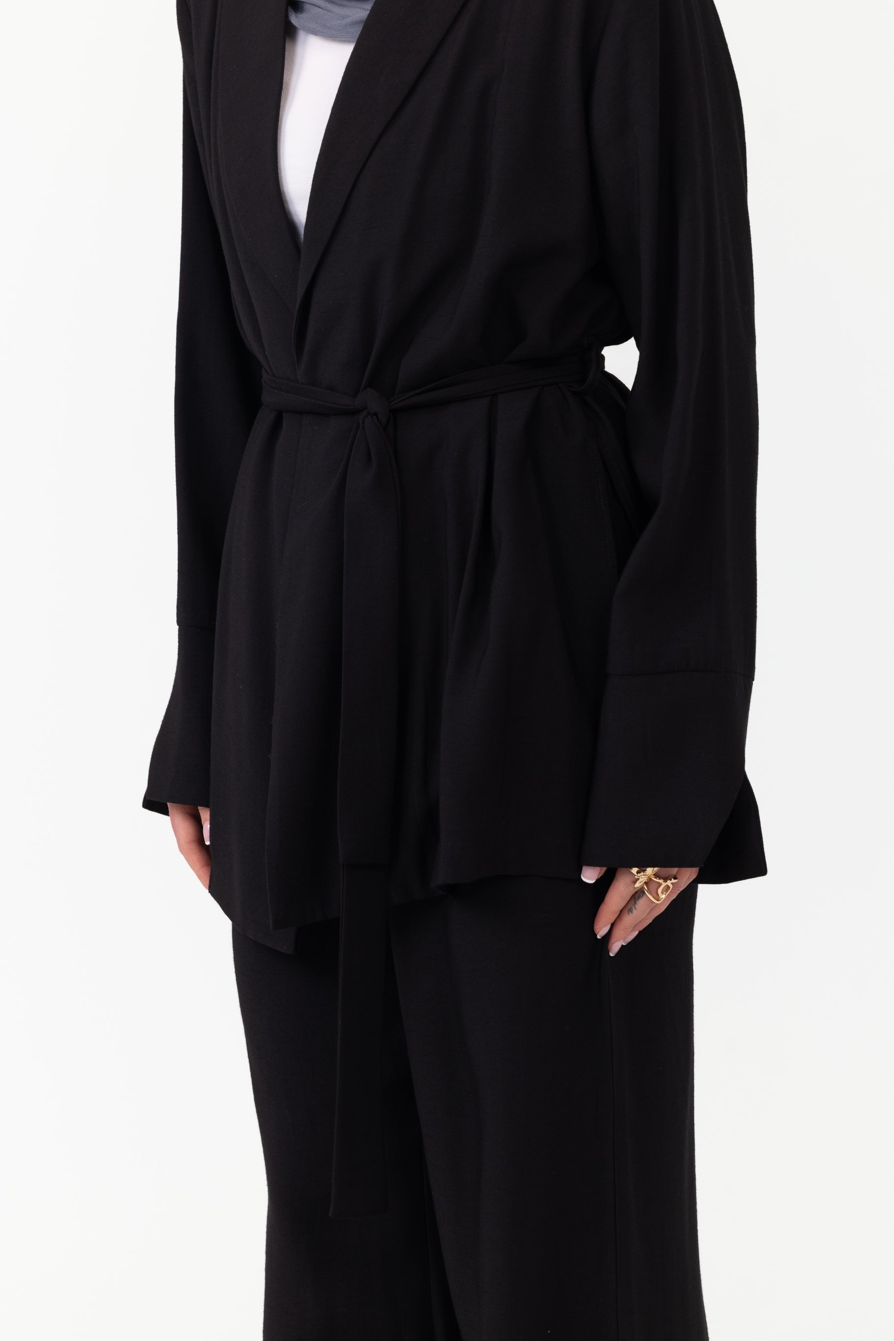 Nadira Co Ord Linen Jacket - Black