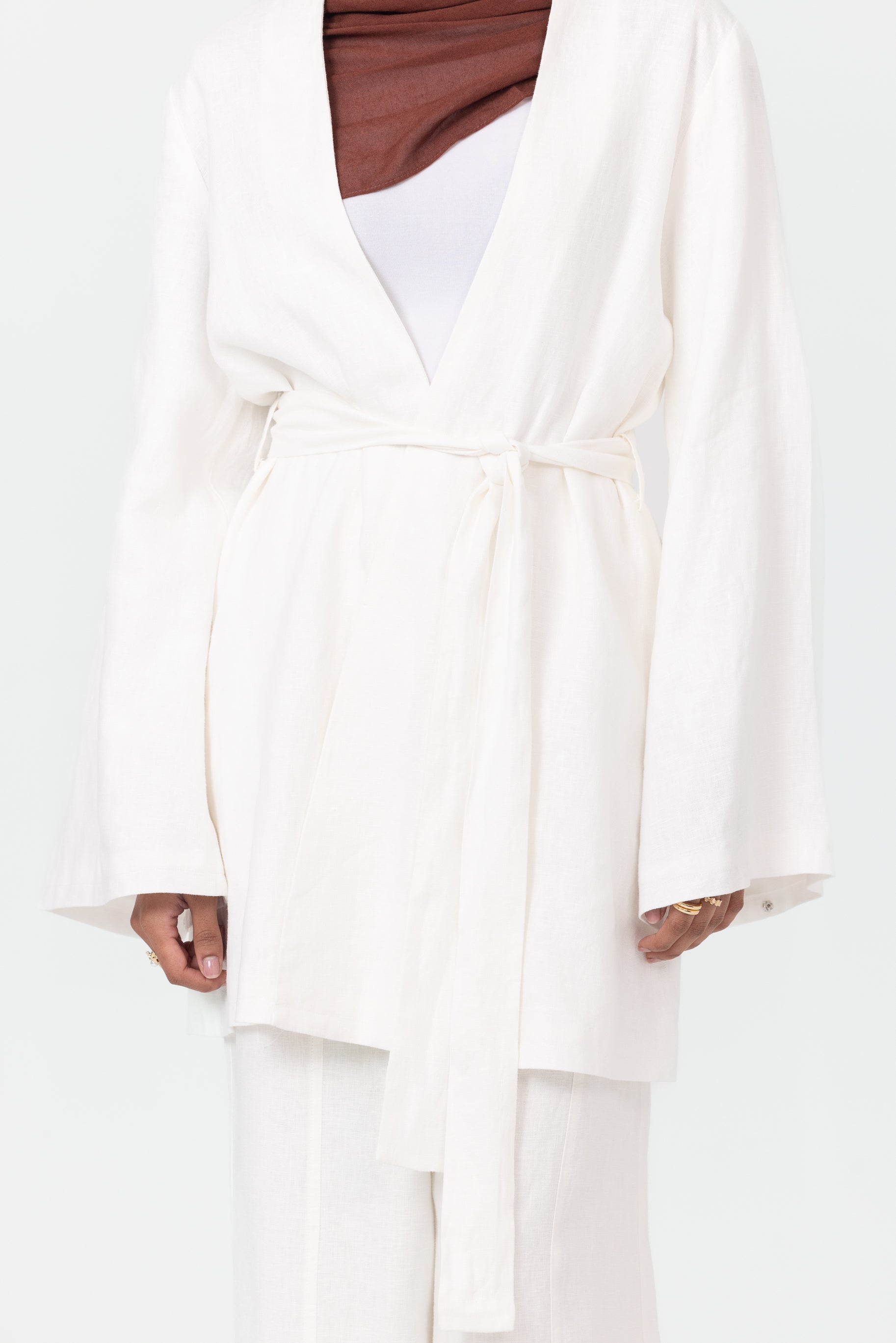 Anaya Open Blouse - White