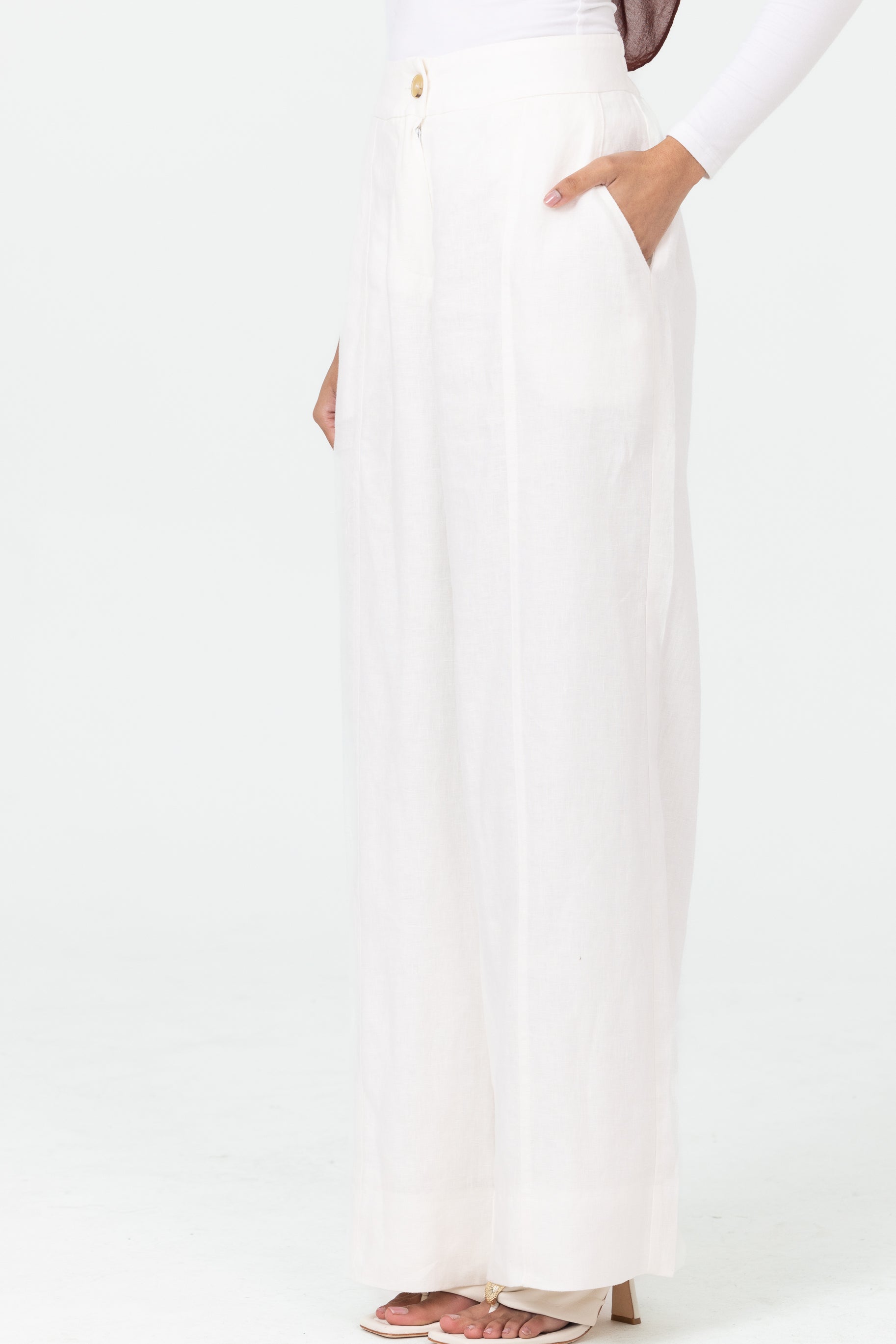 Anaya Wide Leg Pants - White