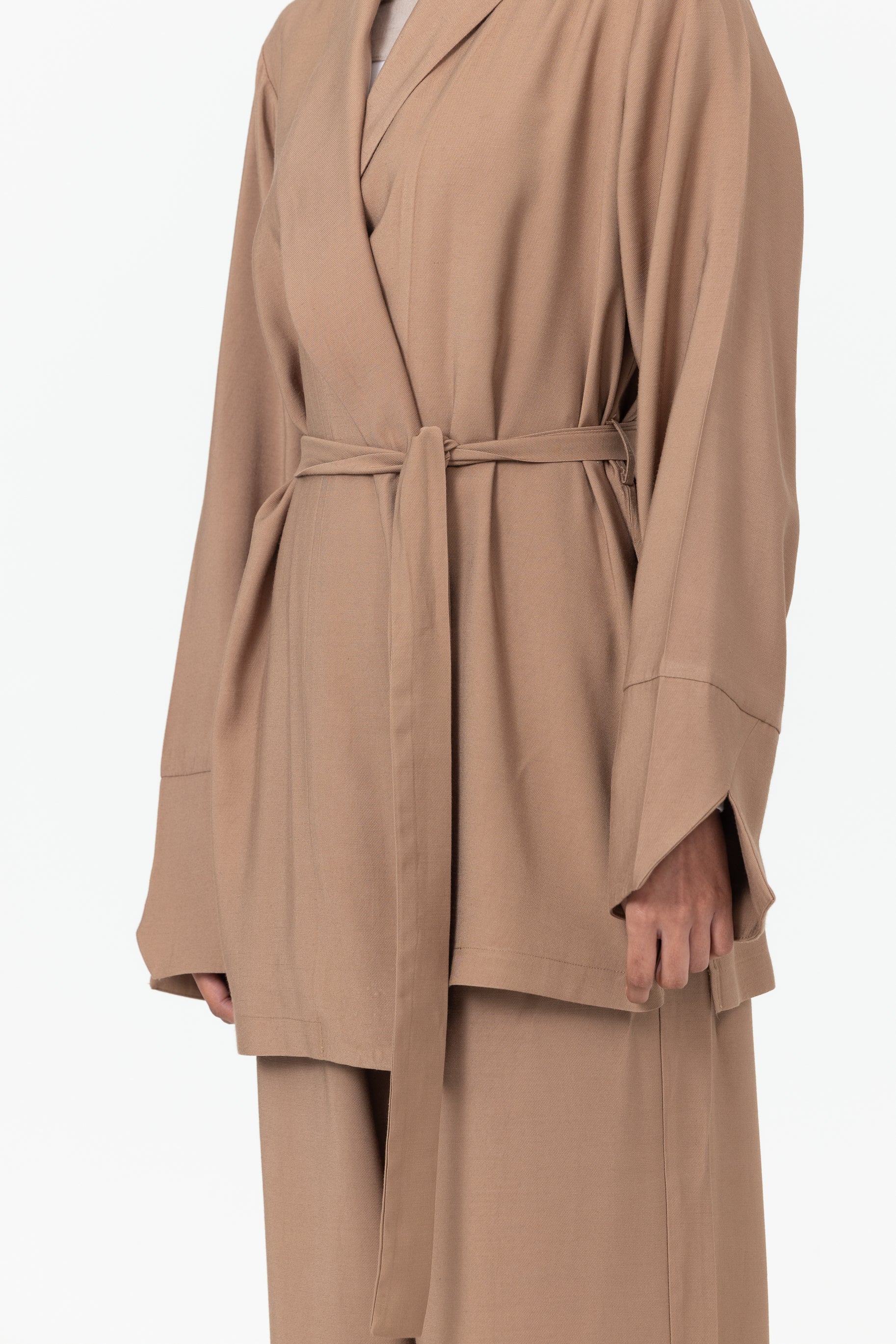 Nadira Co Ord Linen Jacket - Brown