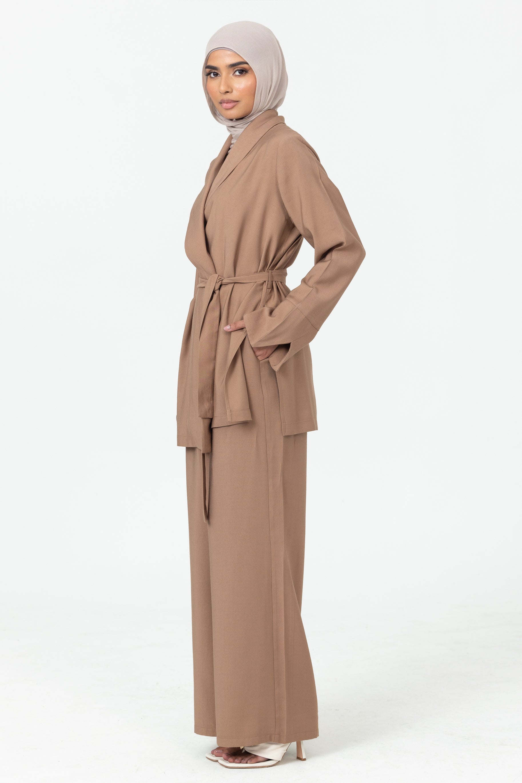 Nadira Co Ord Linen Pant - Brown