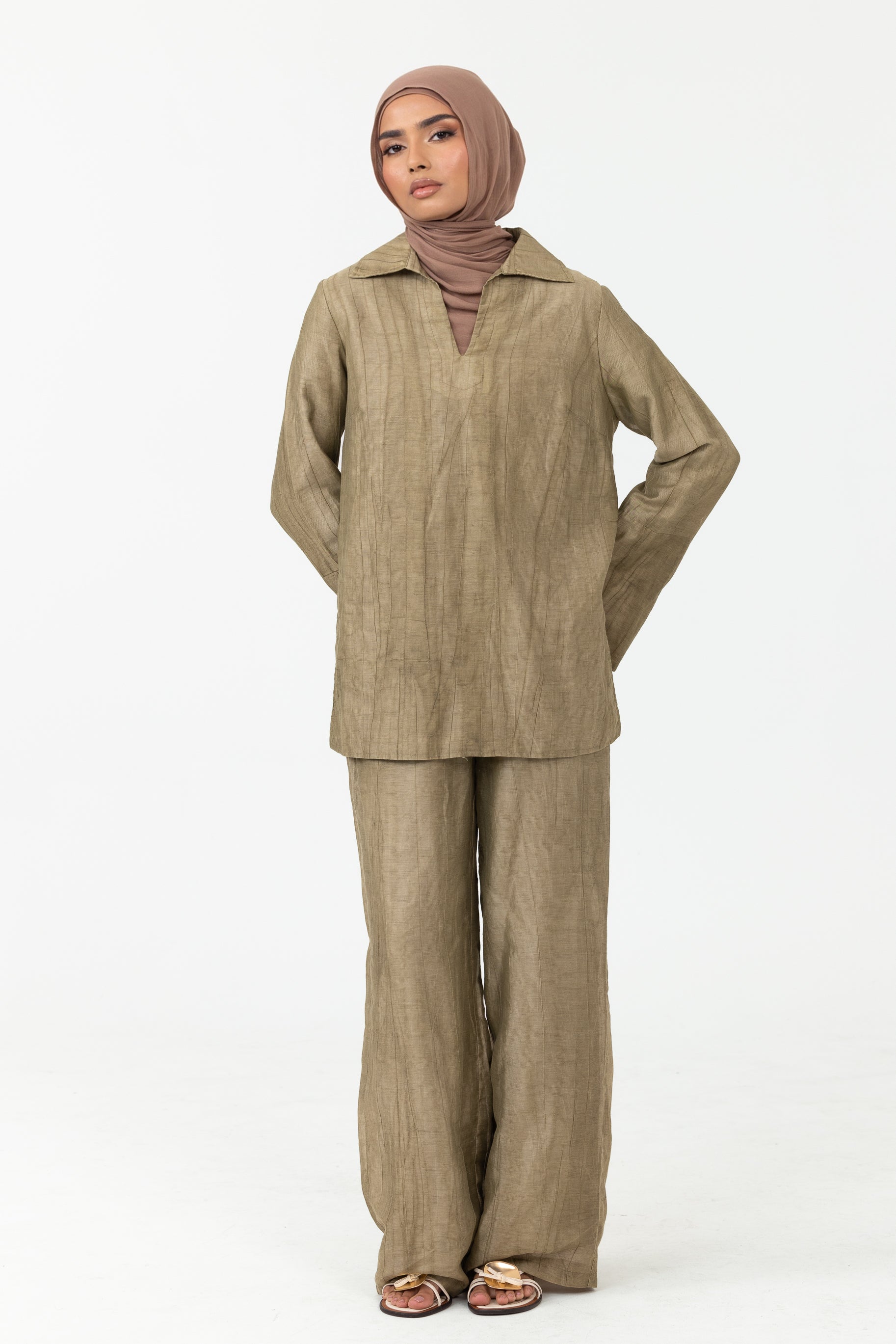 Nova Bell Sleeve Tunic - Khaki
