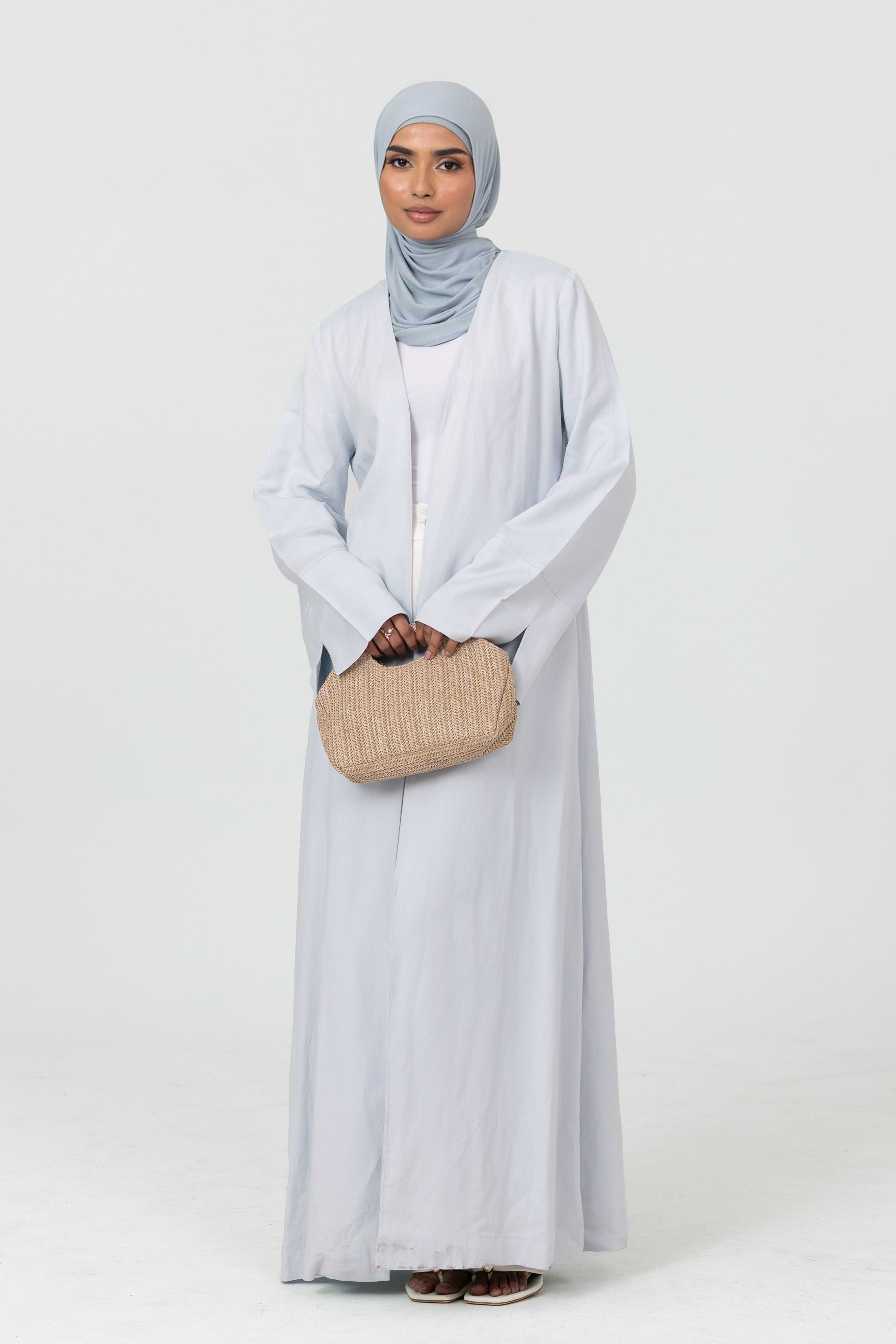 Naila Open Abaya - Sky Blue