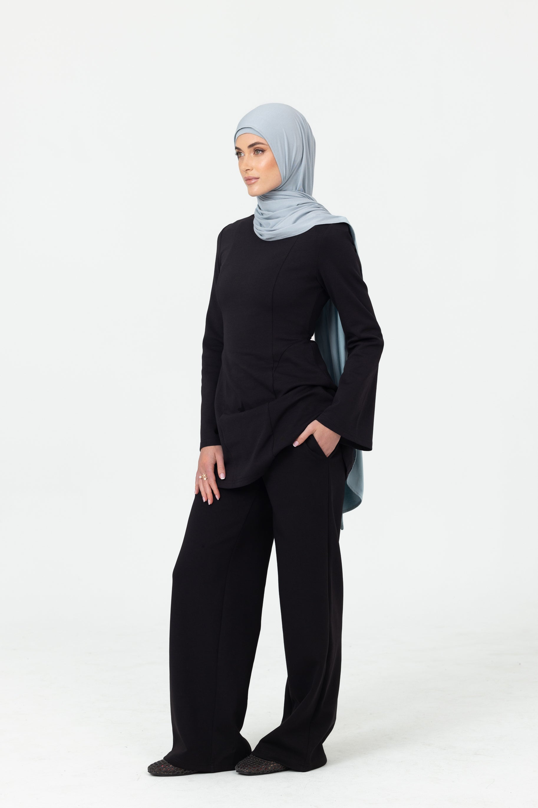 Cotton Contour Pants - Black