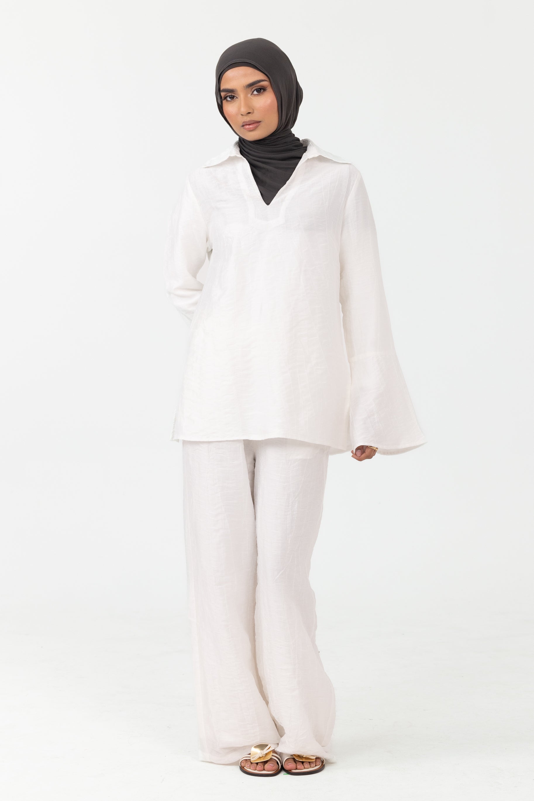 Nova Bell Sleeve Tunic - White