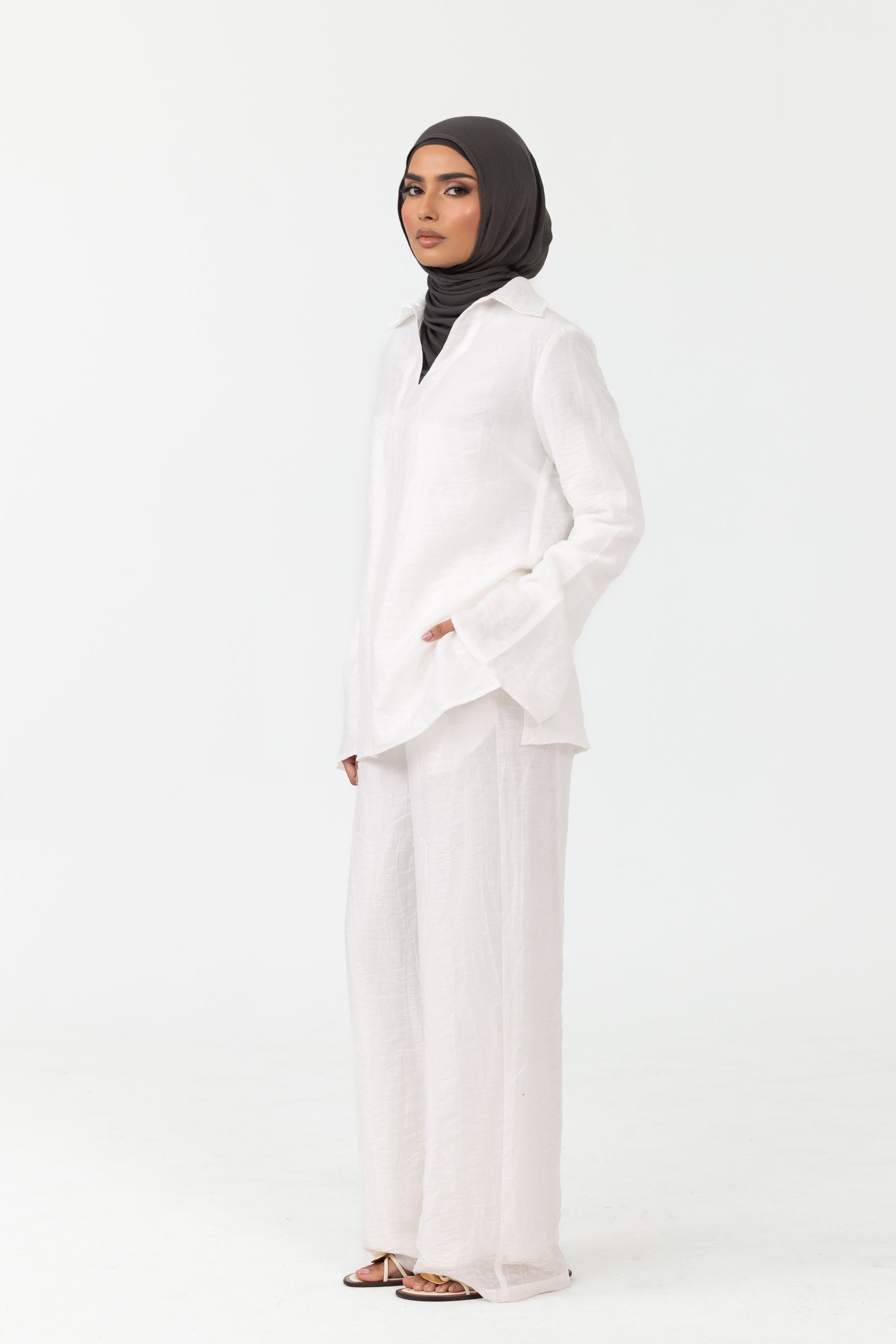 Nova Wide Leg Pants - White