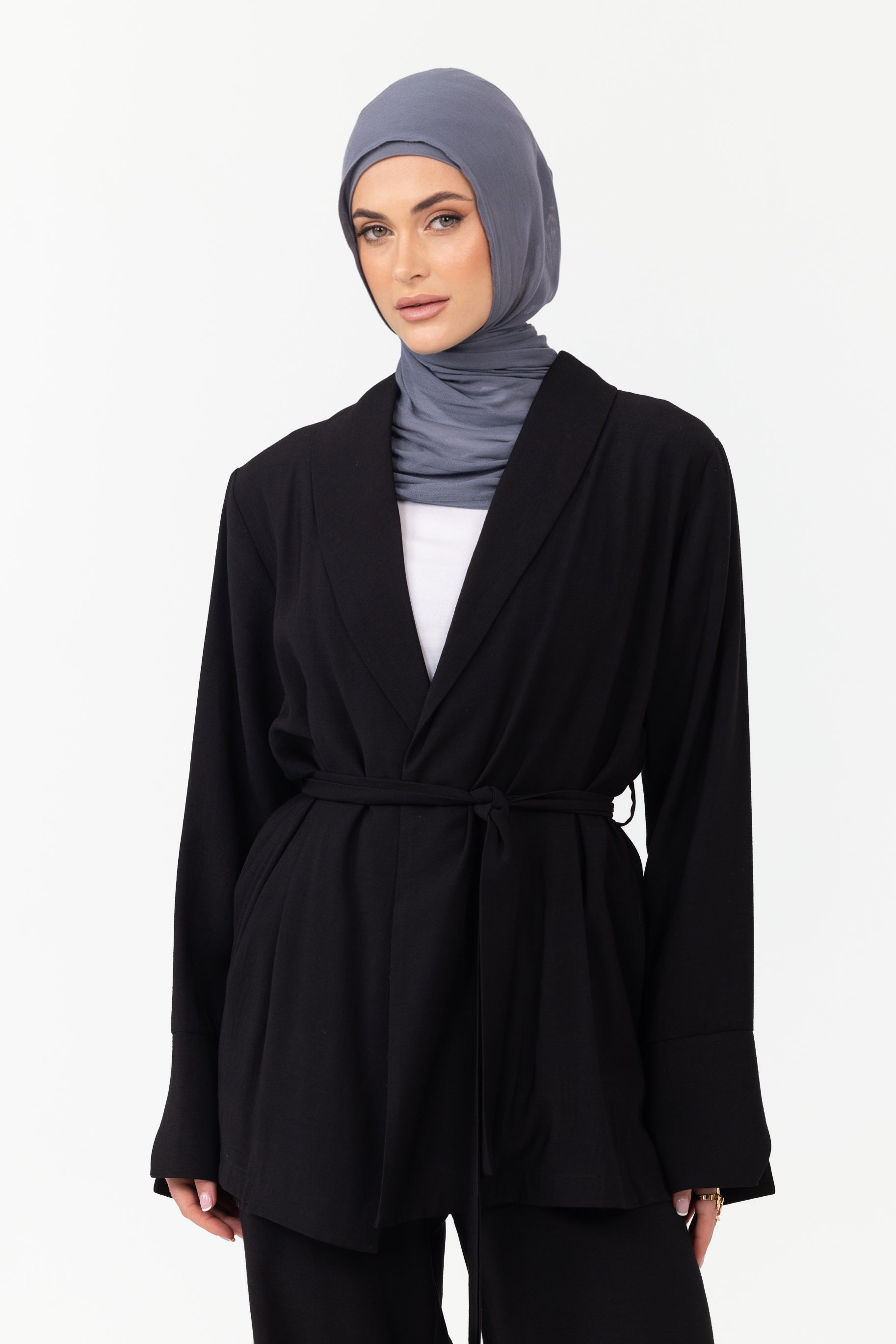 Nadira Co Ord Linen Jacket - Black