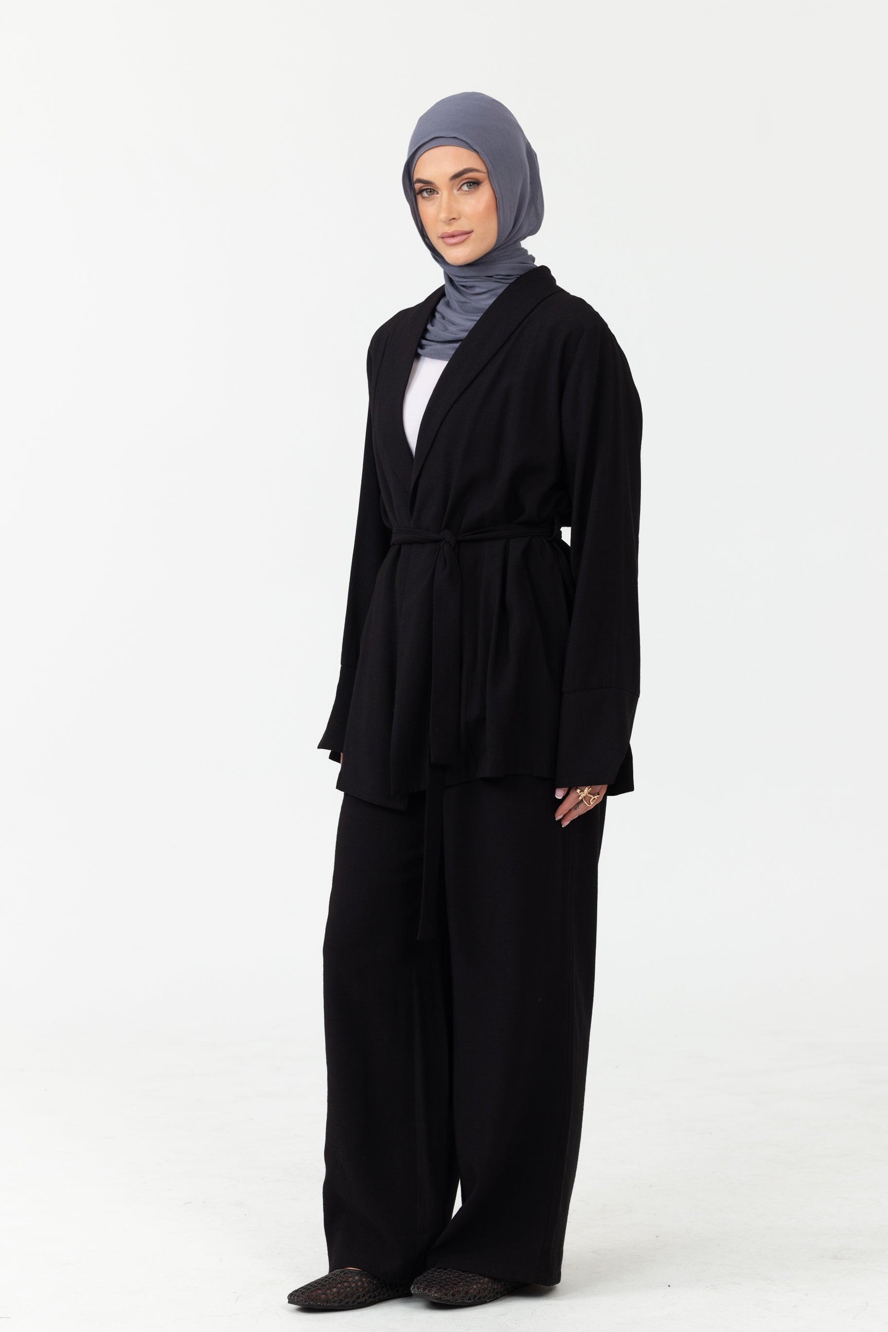 Nadira Co Ord Linen Pant - Black