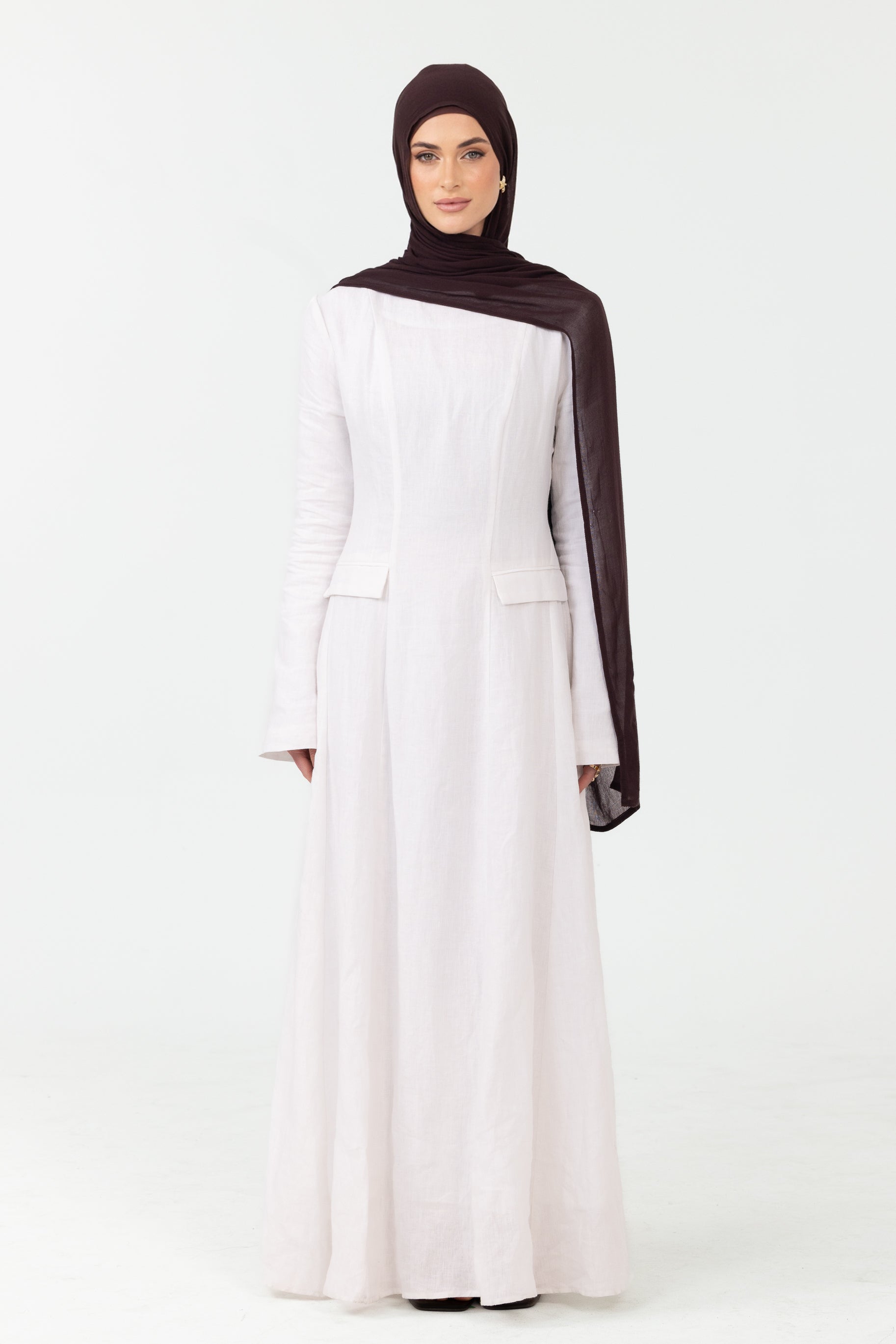 Nadira Linen Dress - White