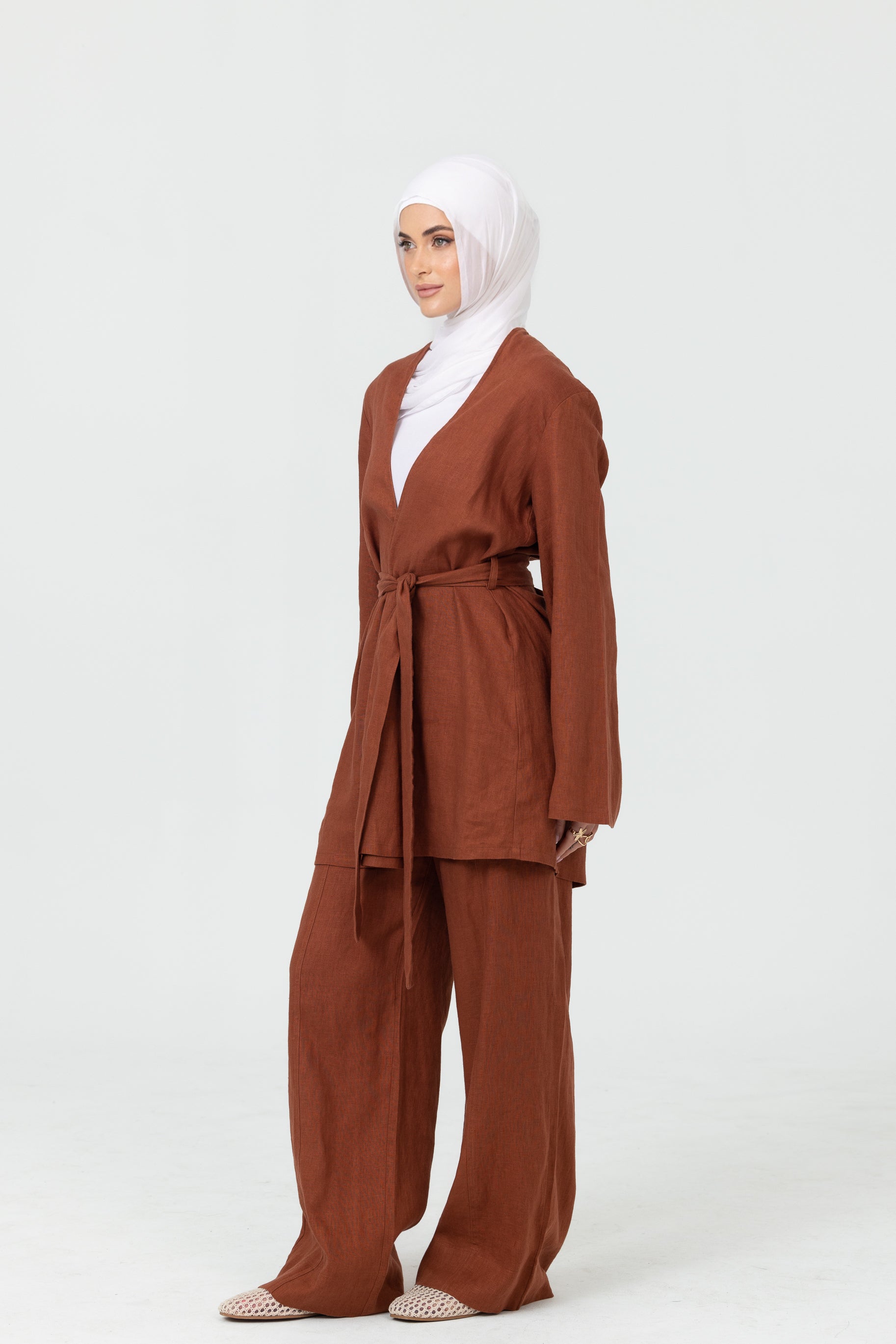 Anaya Wide Leg Pants - Clay