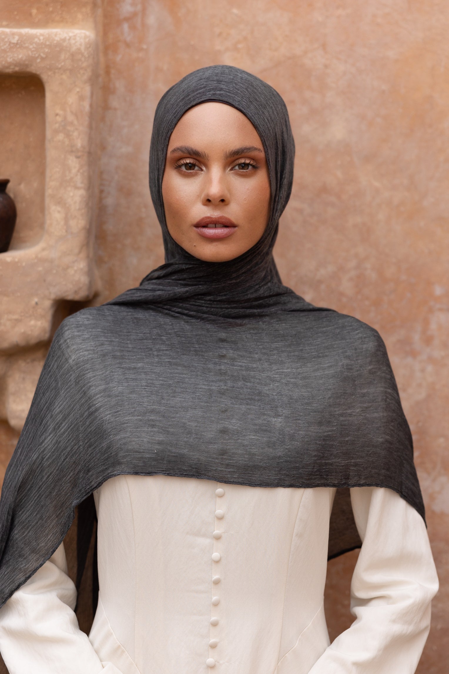 Textured Hijab - Black