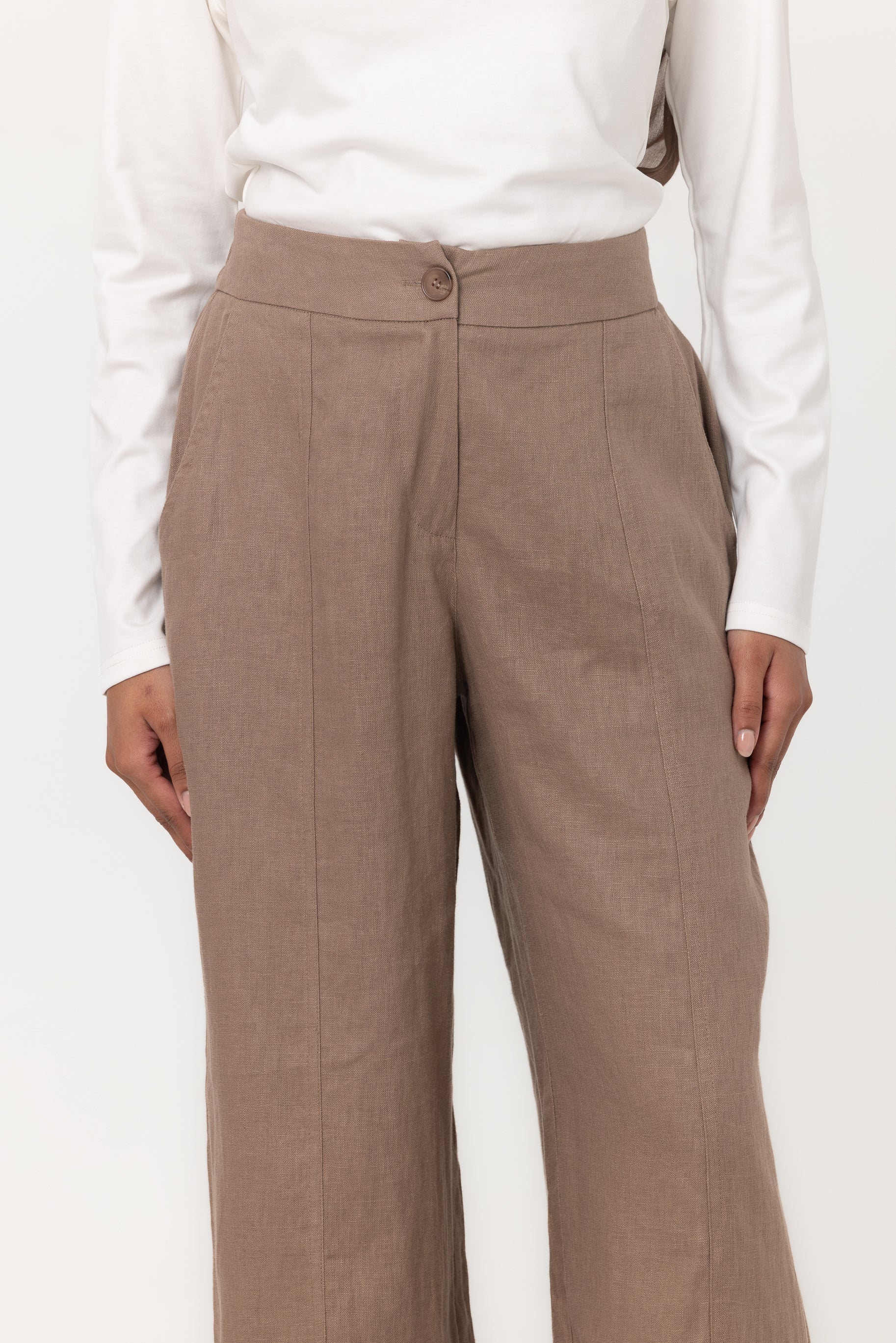 Anaya Wide Leg Pants - Mocha