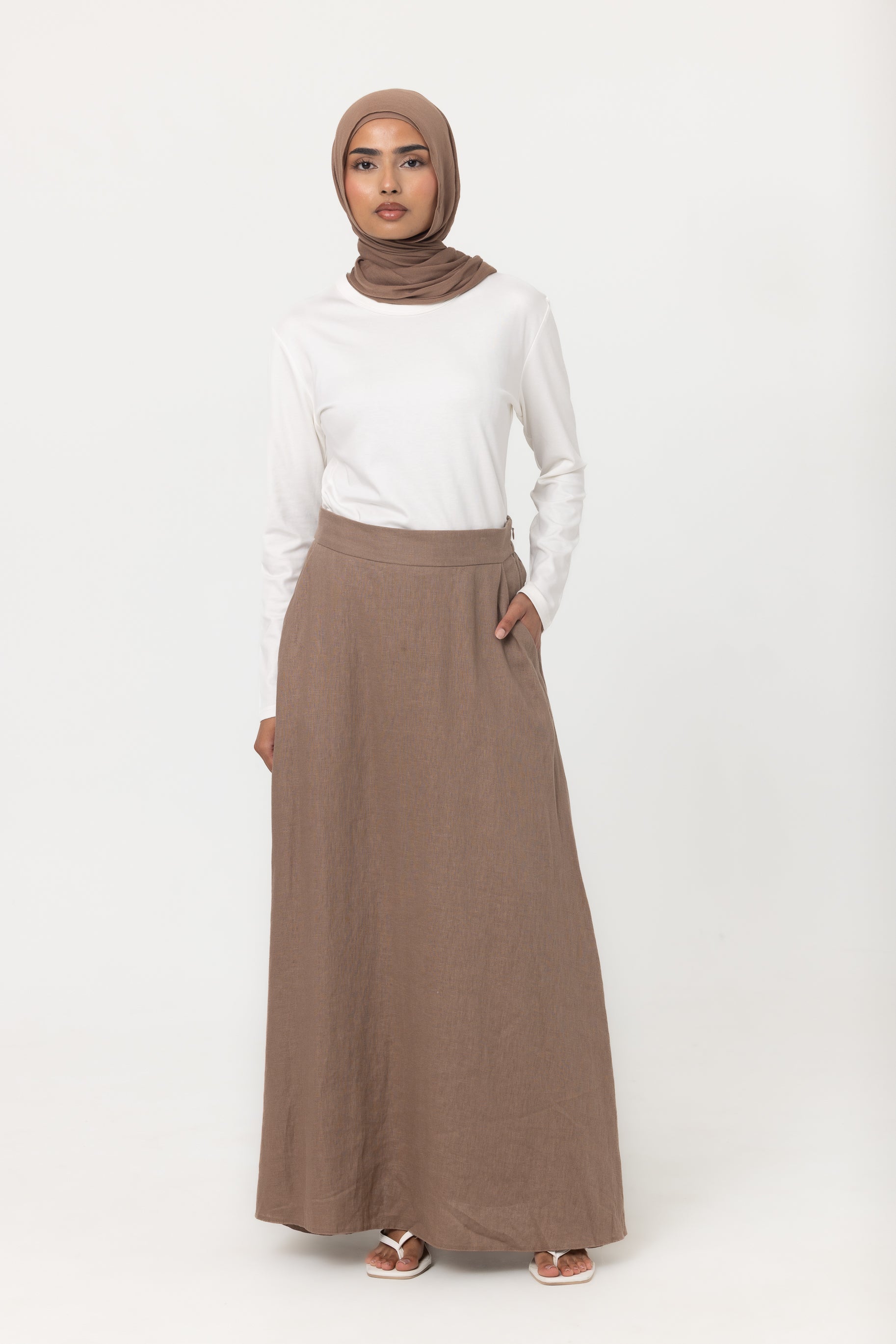Anaya A Line Skirt - Mocha