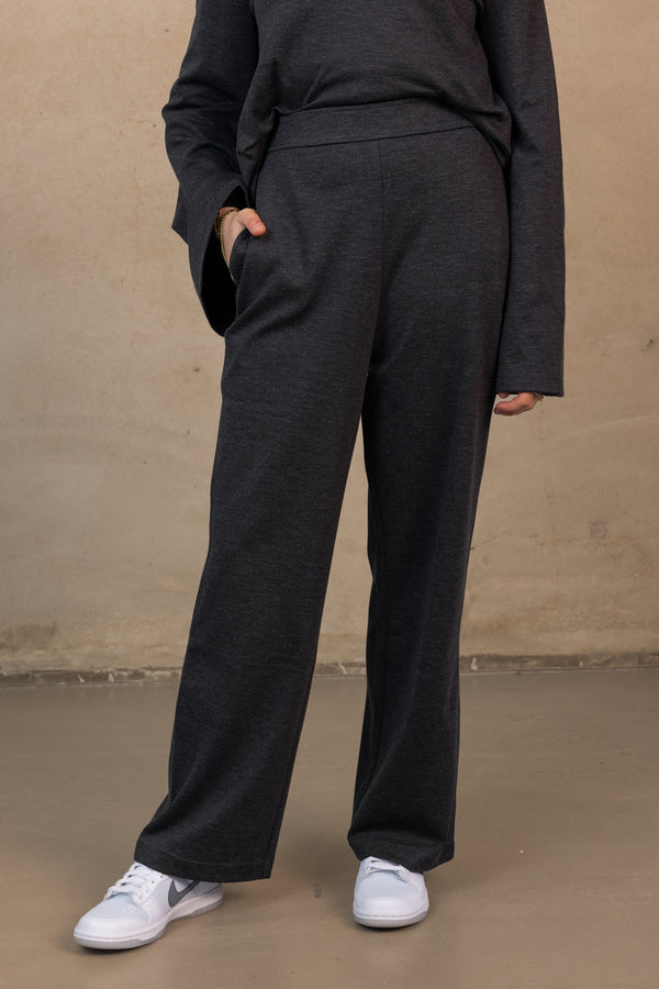 Lounge Wide Leg Pants - Charcoal