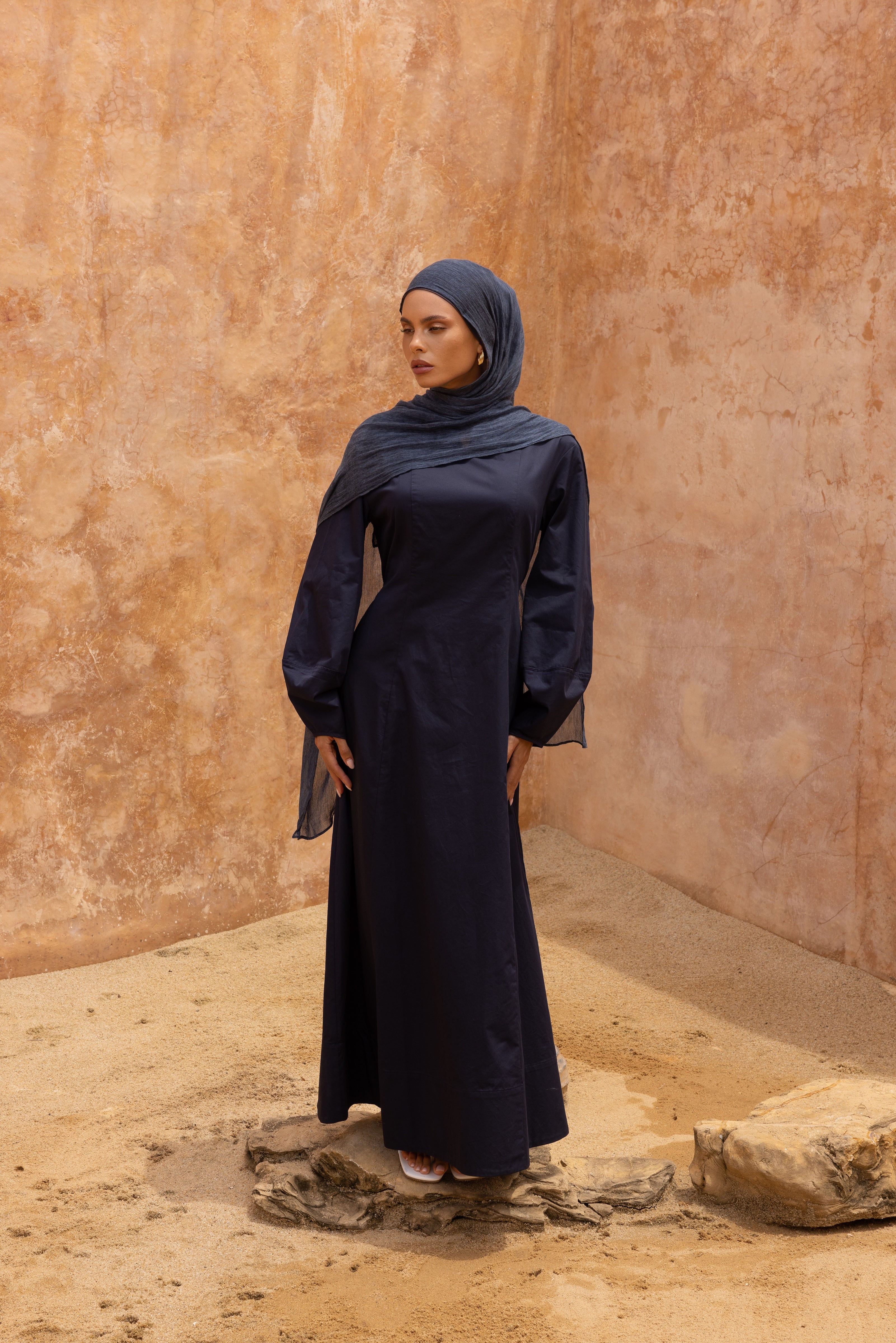 Cocoon Sleeve Abaya - Navy