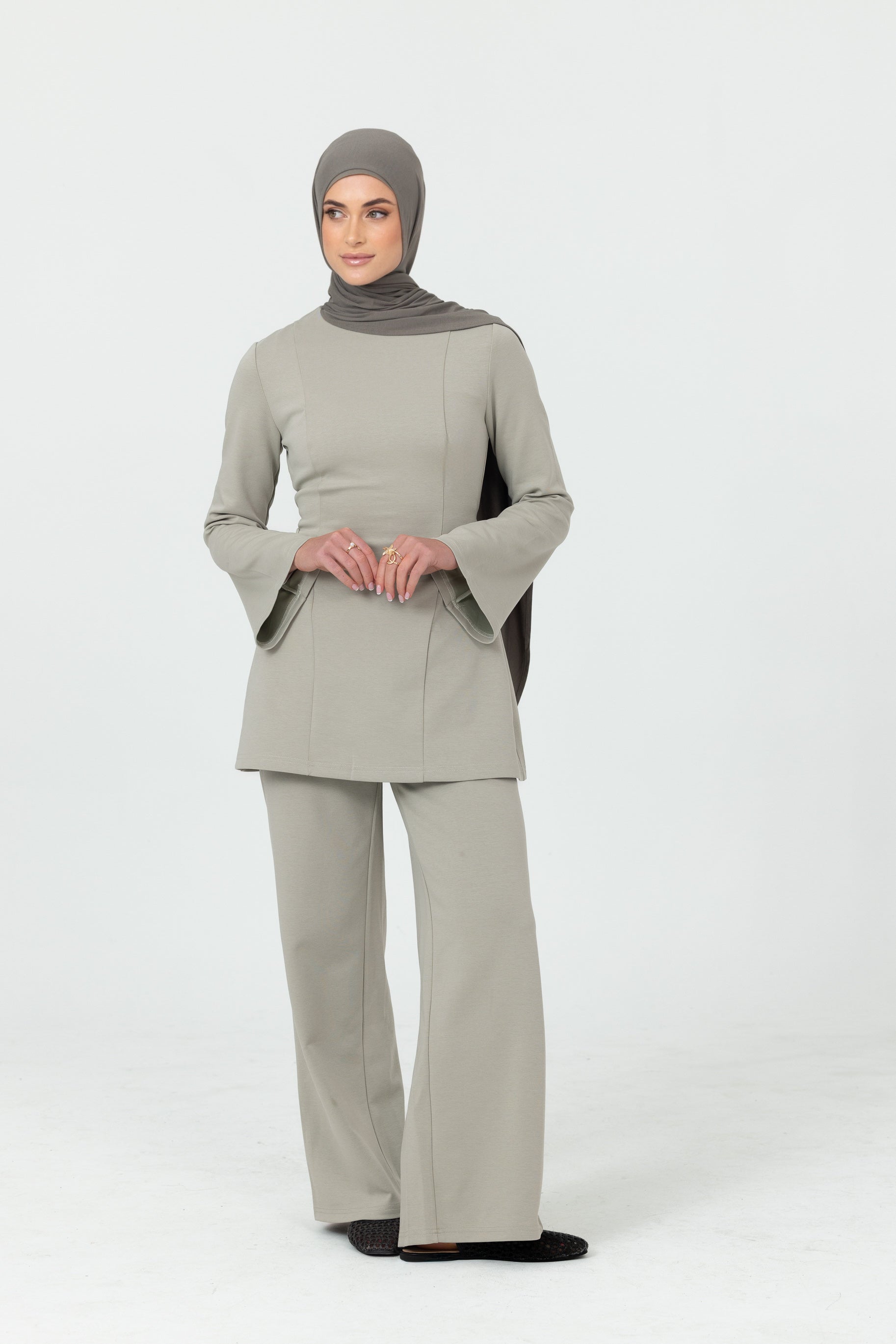 Cotton Contour Top - Sage