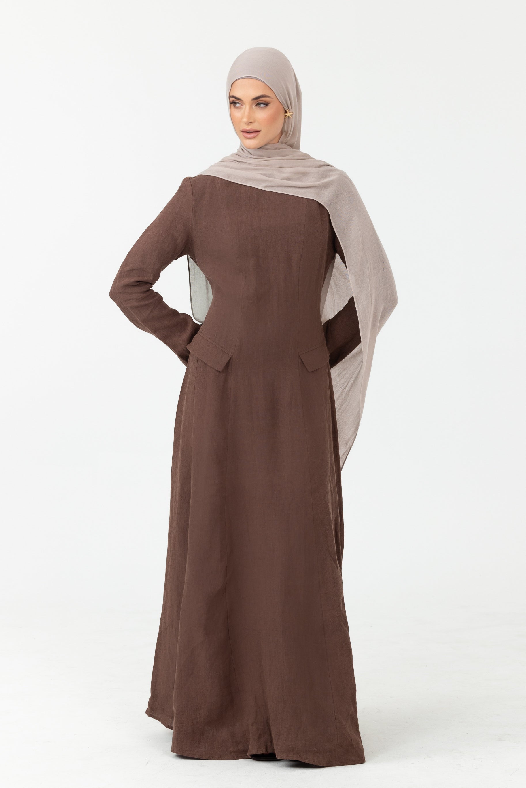 Nadira Linen Dress - Oak