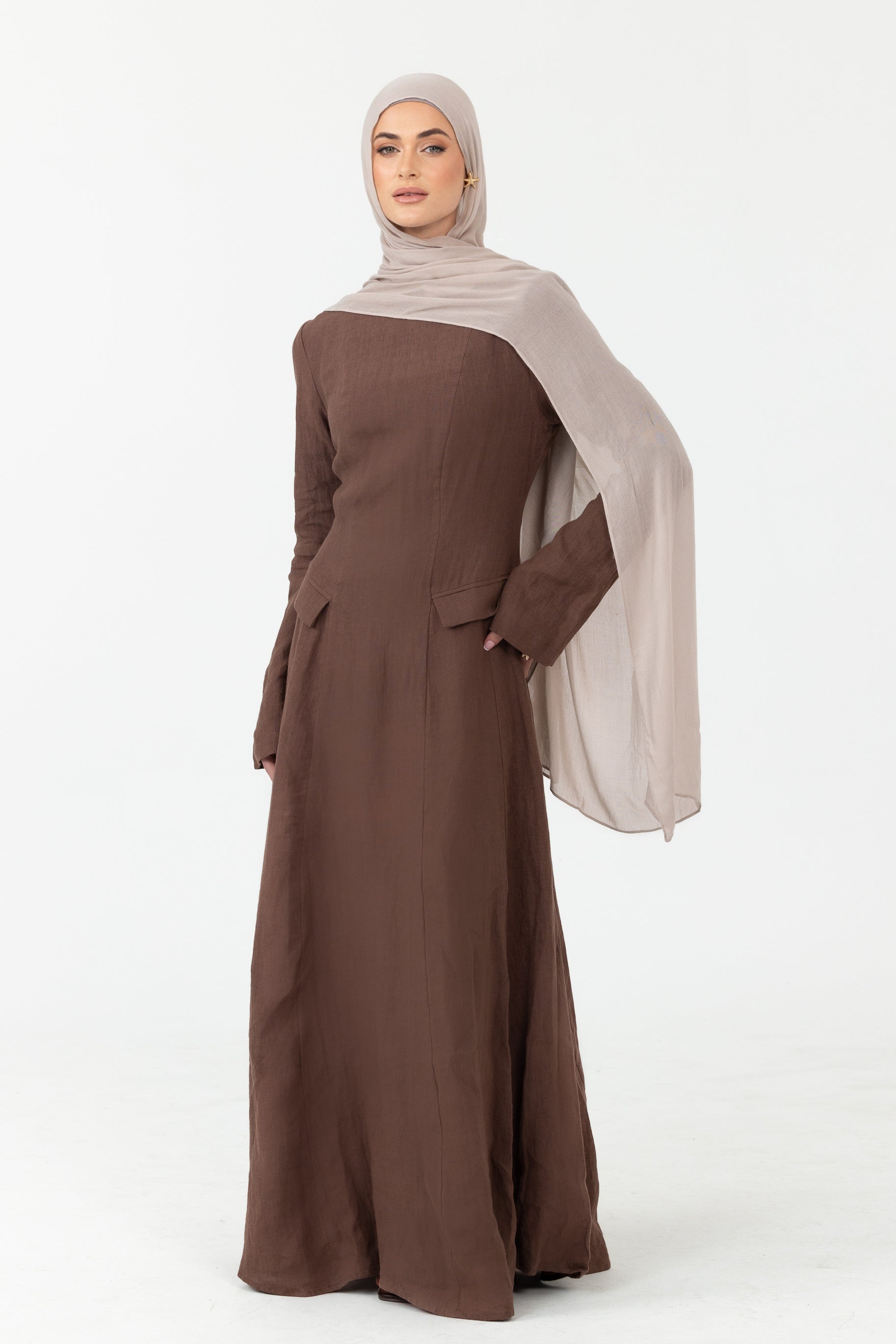 Nadira Linen Dress - Oak