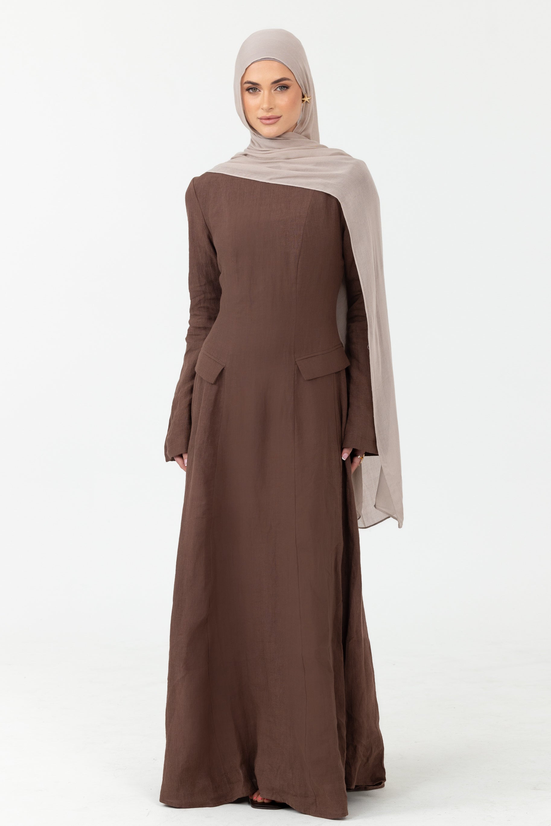 Nadira Linen Dress - Oak
