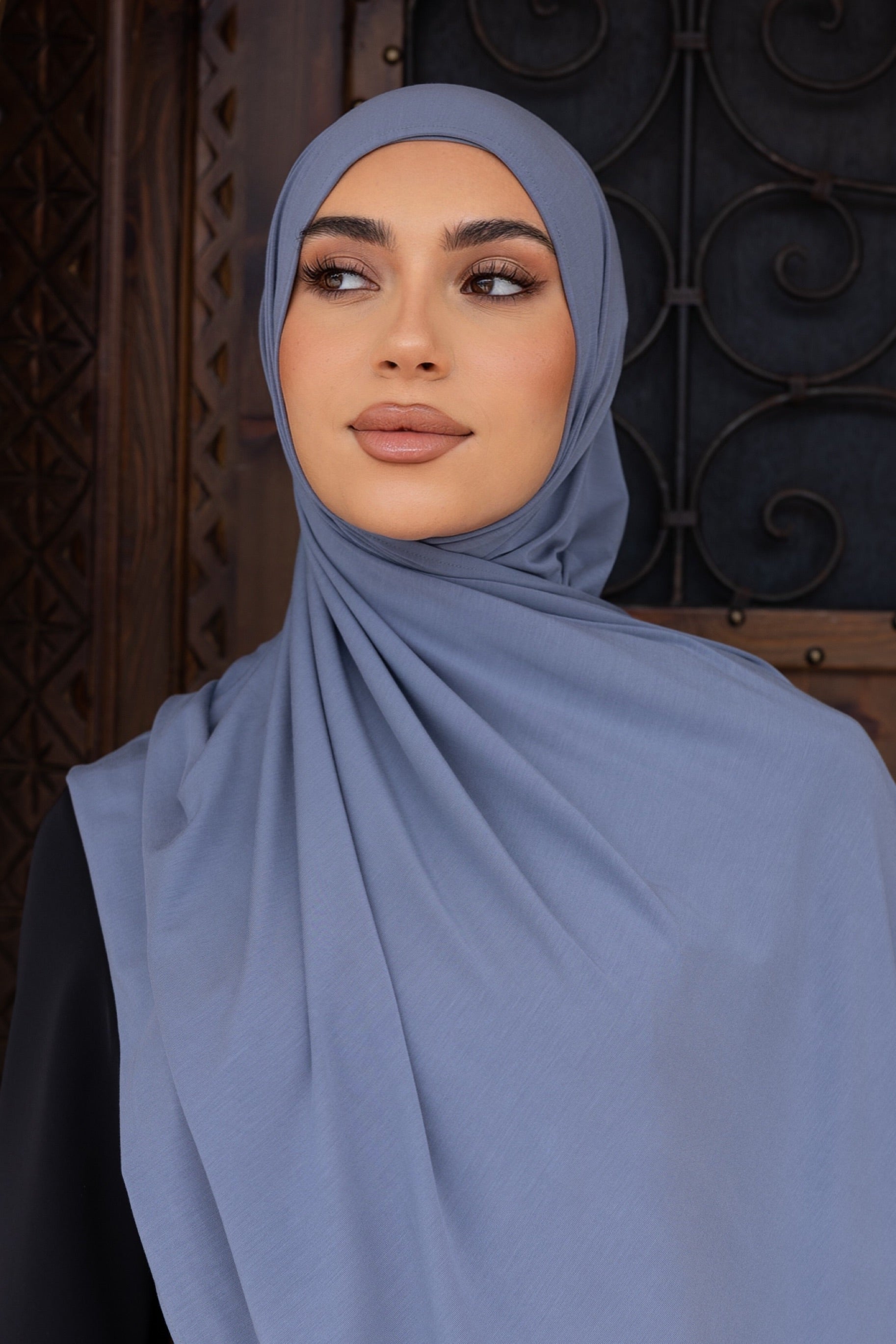 Jersey Hijab - Steel Blue