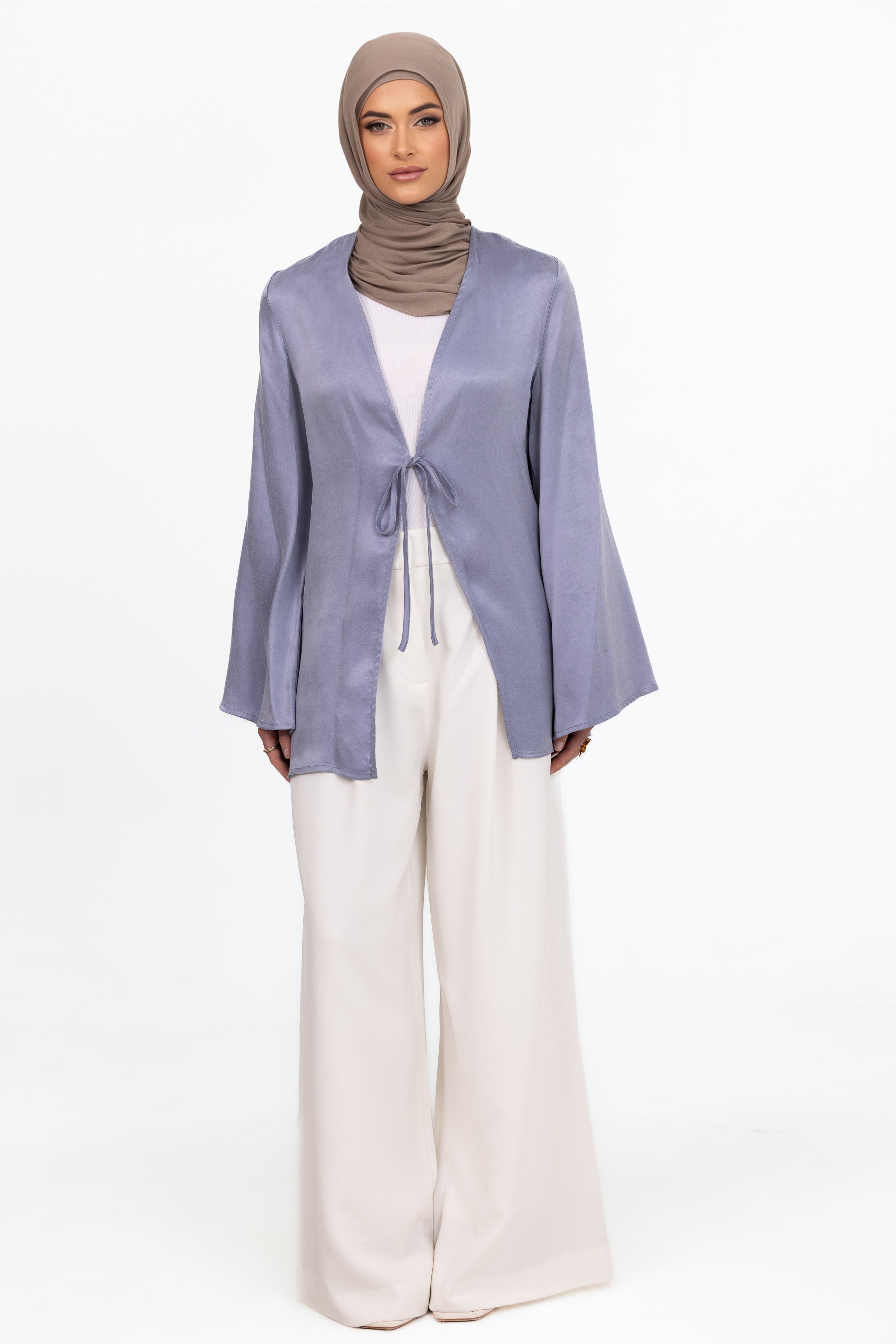 Cupro Tie Up Top - Periwinkle