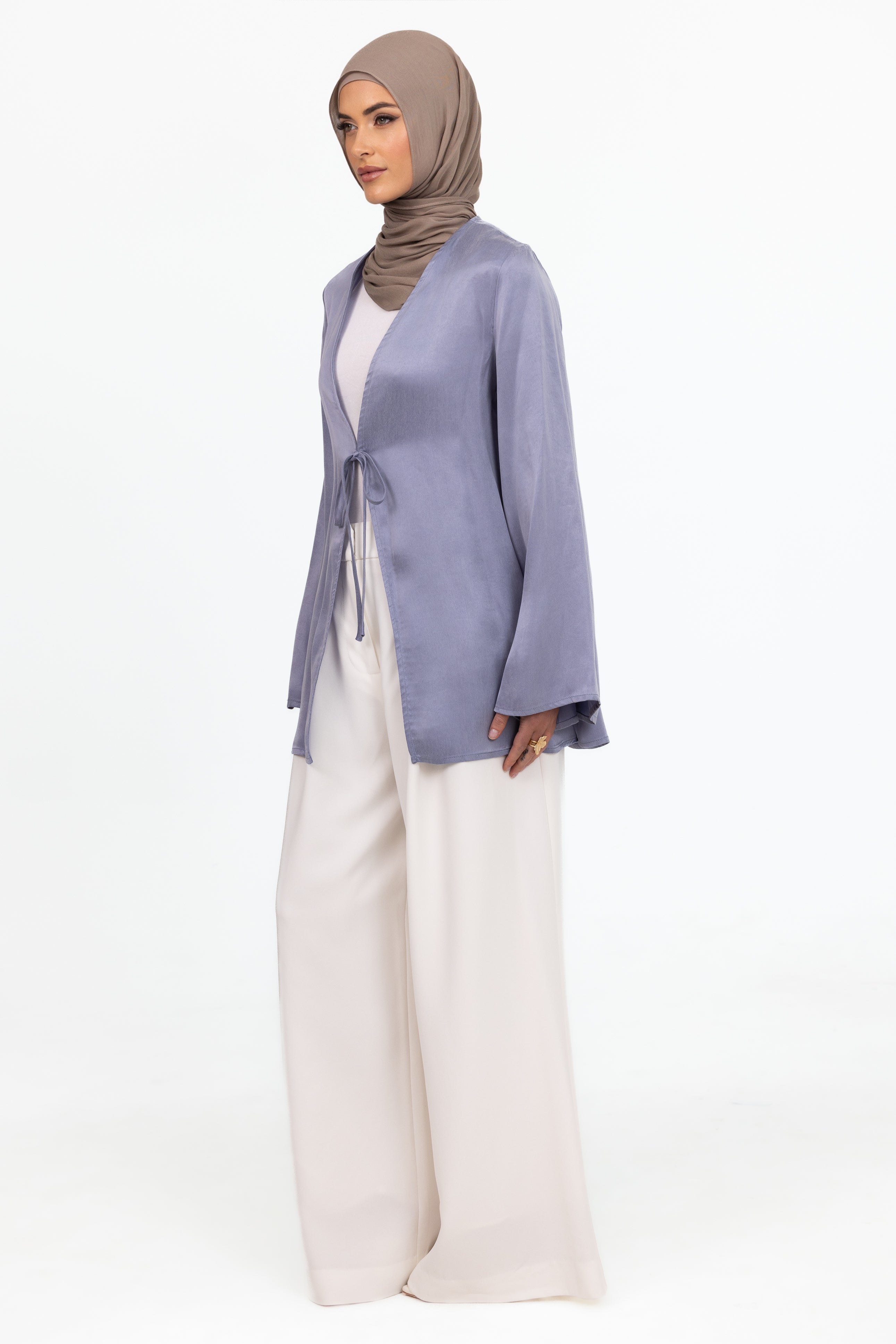 Cupro Tie Up Top - Periwinkle