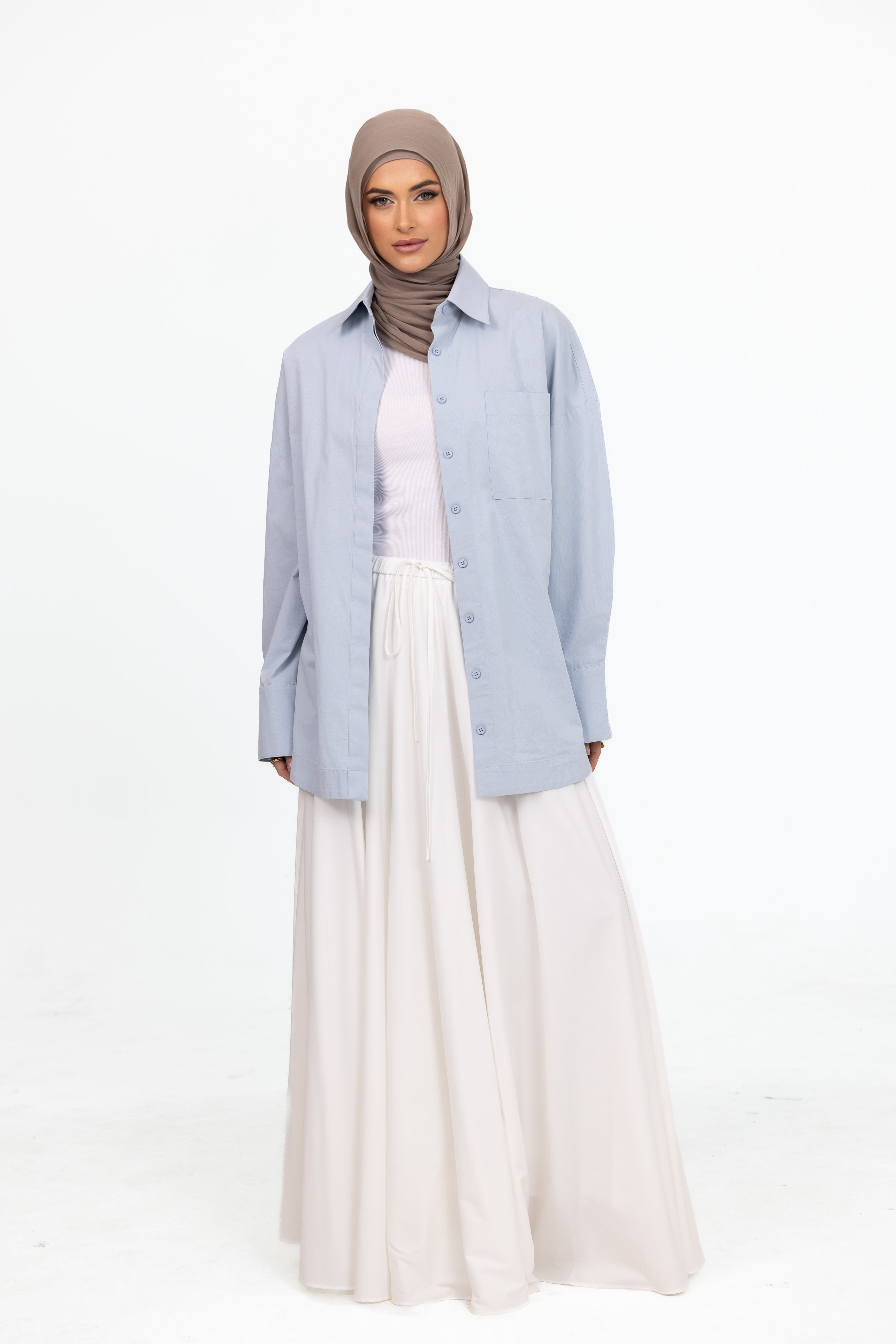 Azrina Drawstring Skirt - White