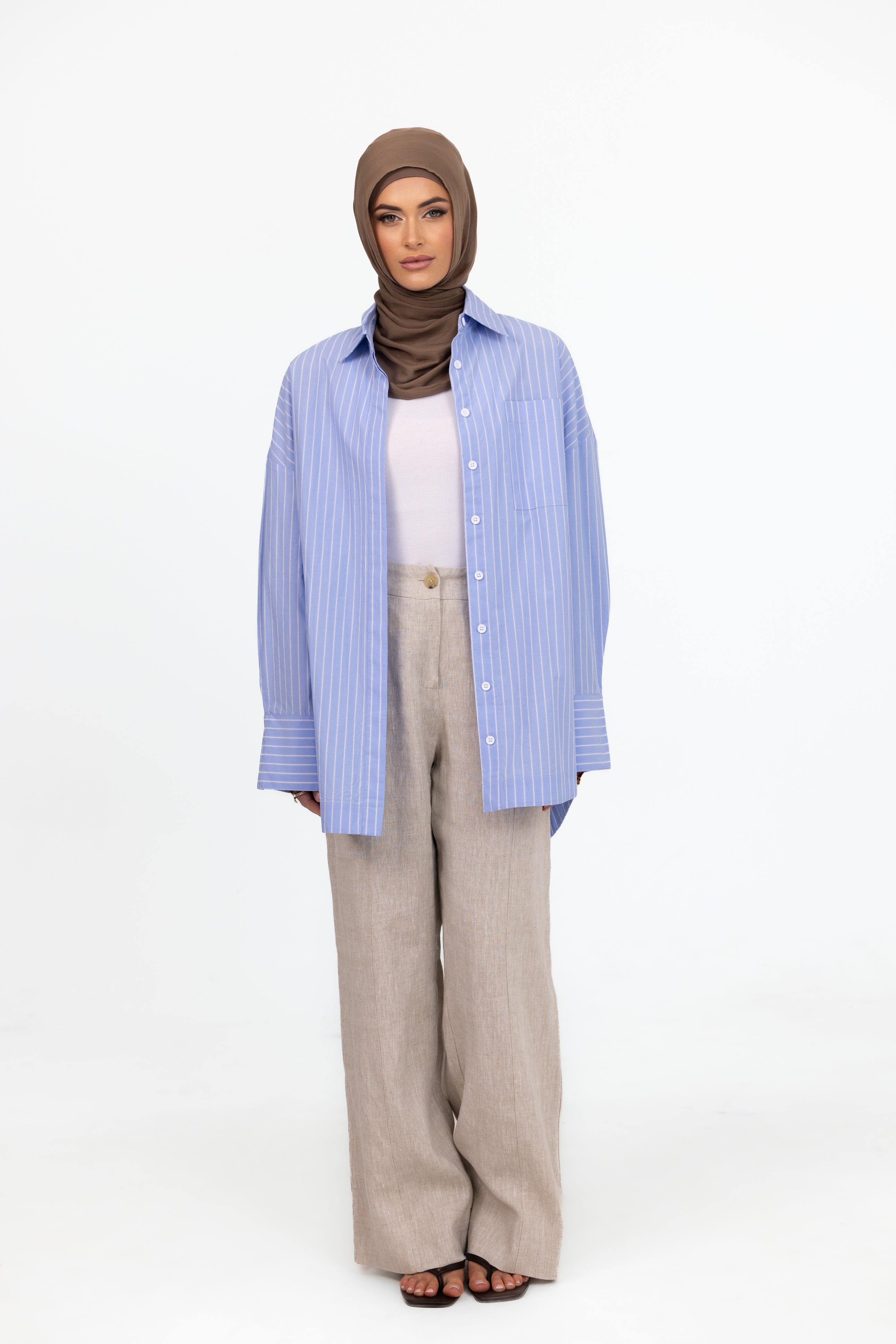 The Lana Shirt - Blue Stripe