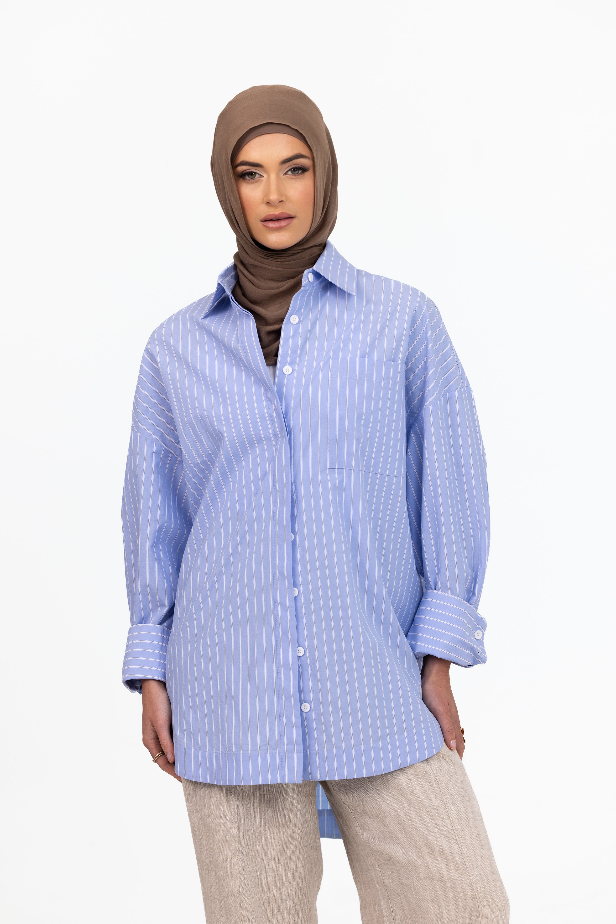 The Lana Shirt - Blue Stripe