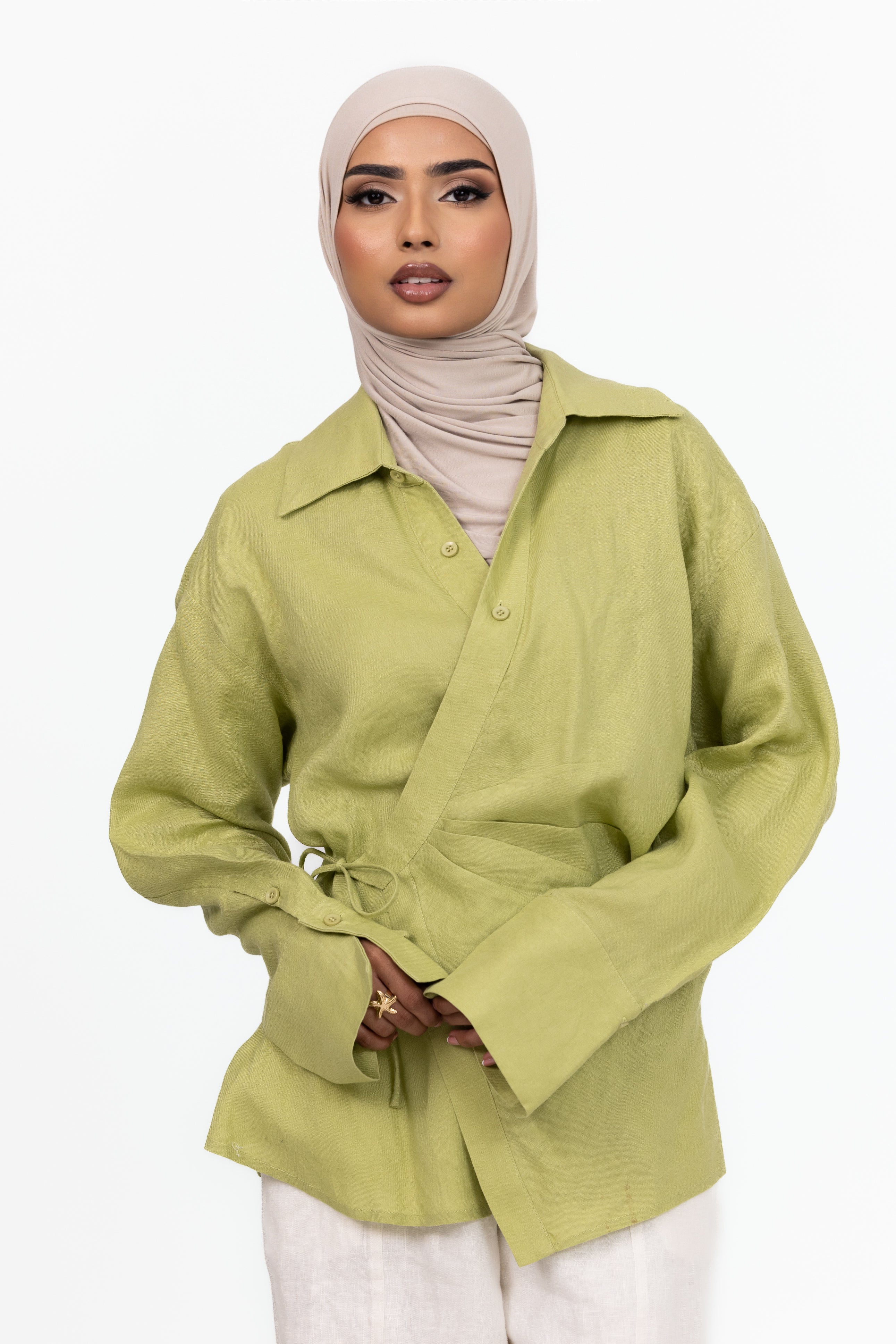 Siara Wrap Shirt - Lime