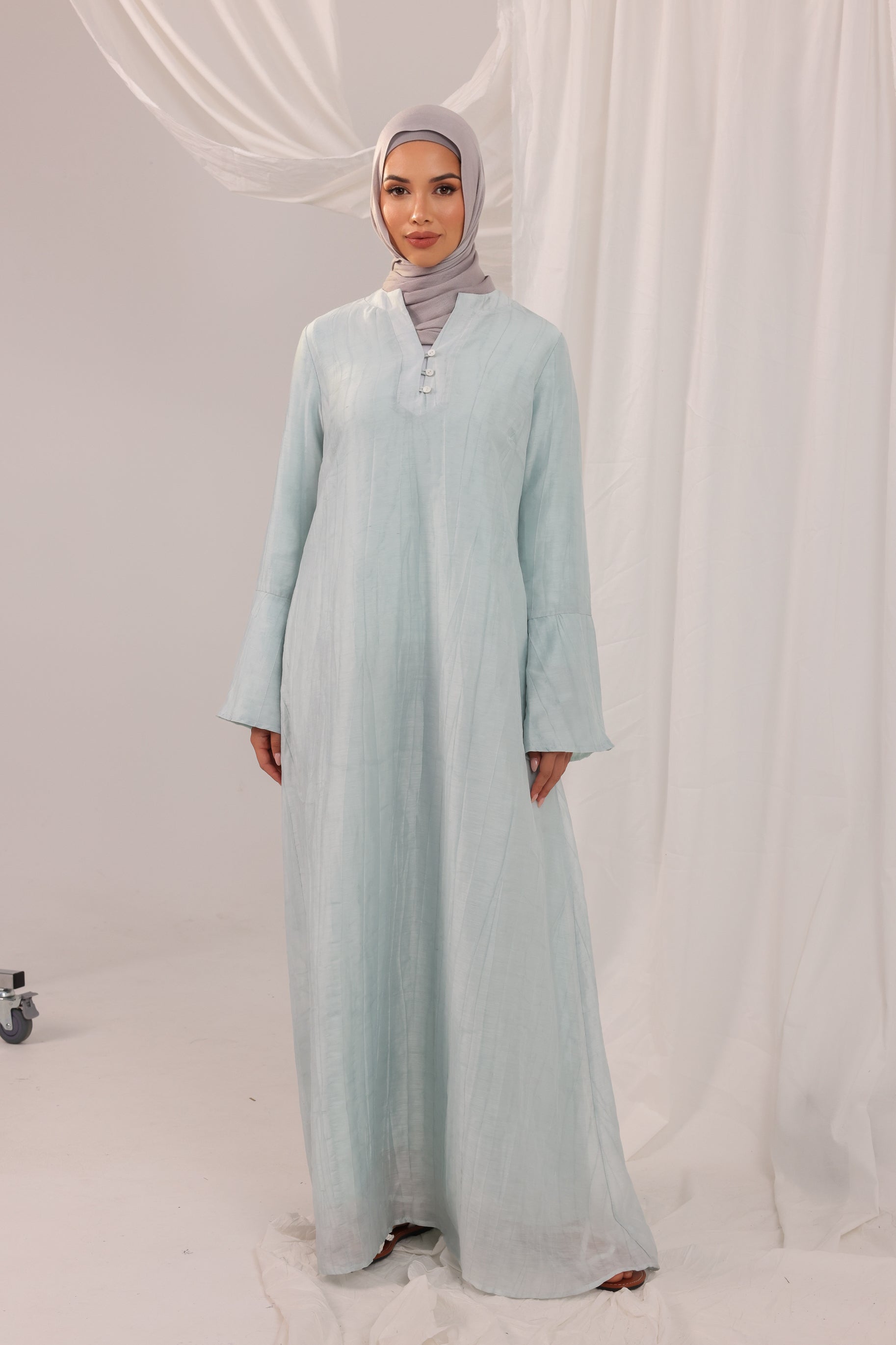 Azalea Kaftan Abaya - Ice Blue