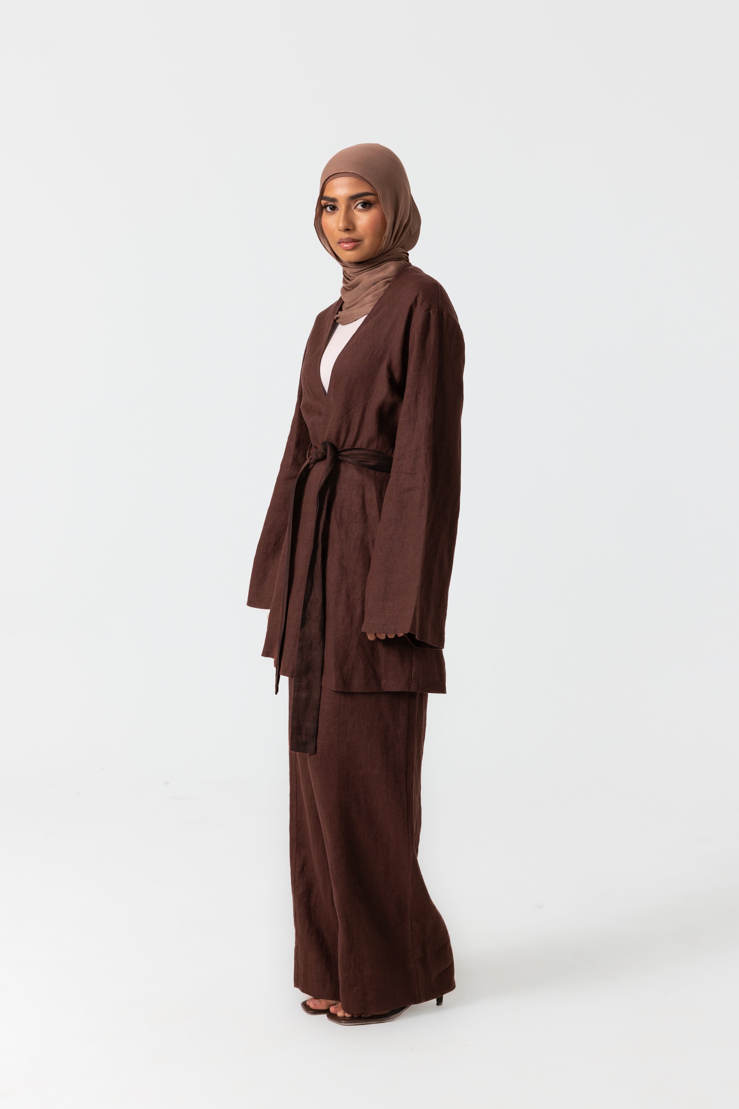 Anaya Wide Leg Pants - Chocolate