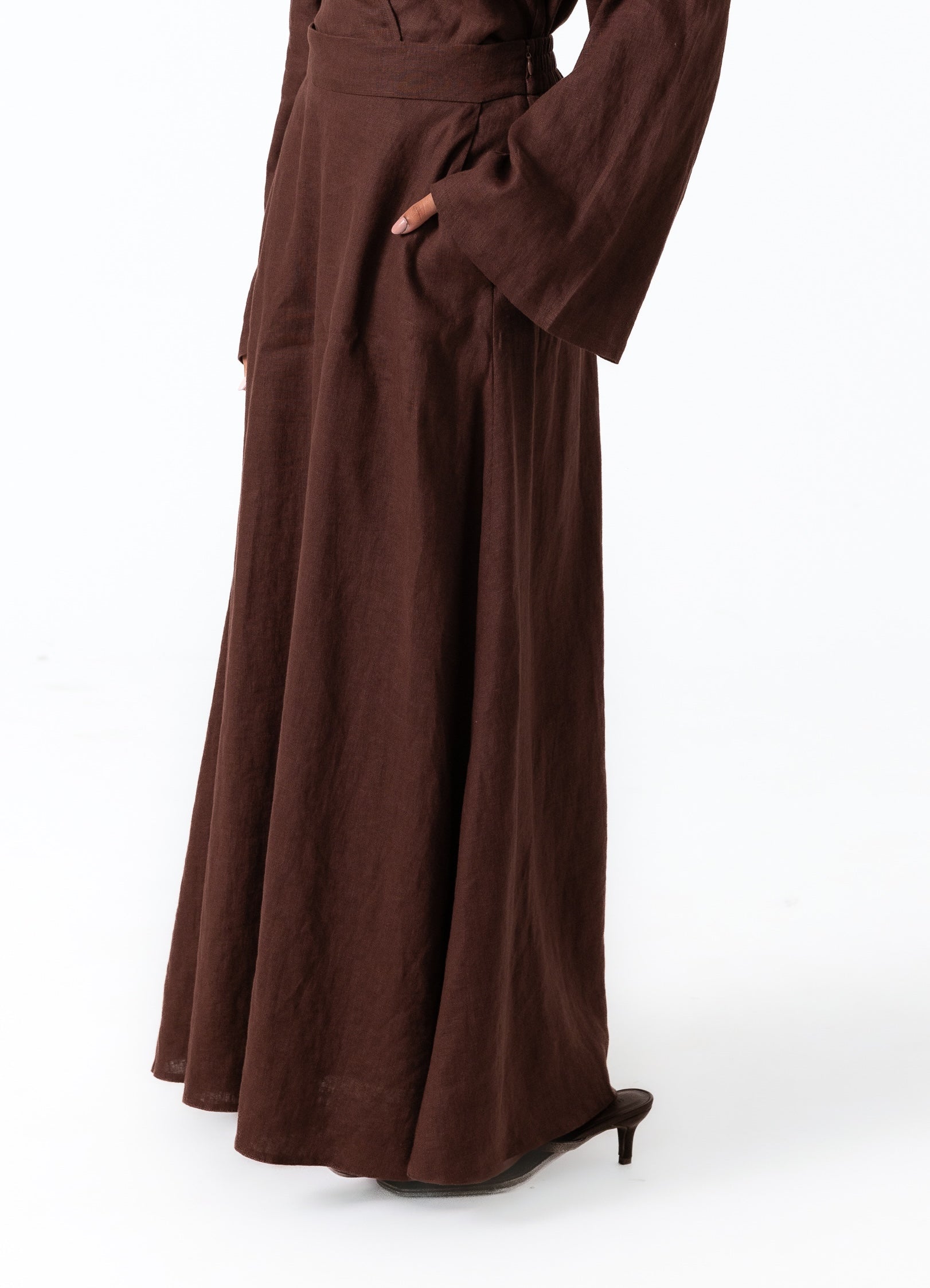 Anaya A Line Skirt - Chocolate