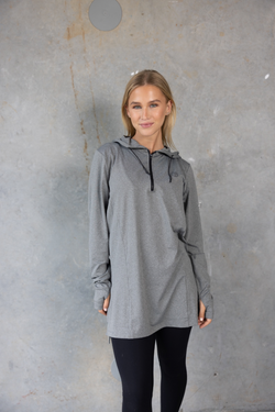 Long Sleeve Hoodie - Charcoal Melange