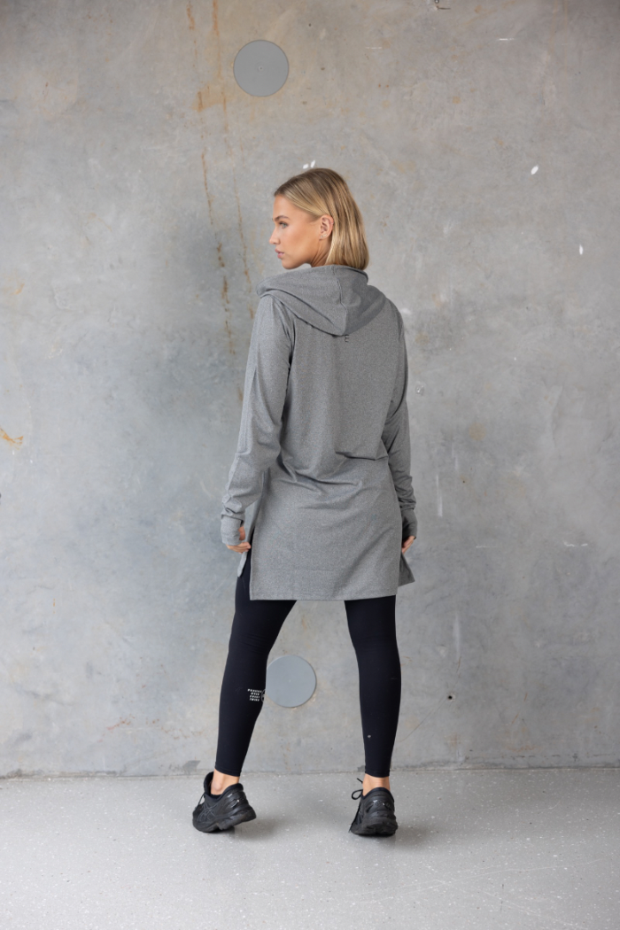 Long Sleeve Hoodie - Charcoal Melange