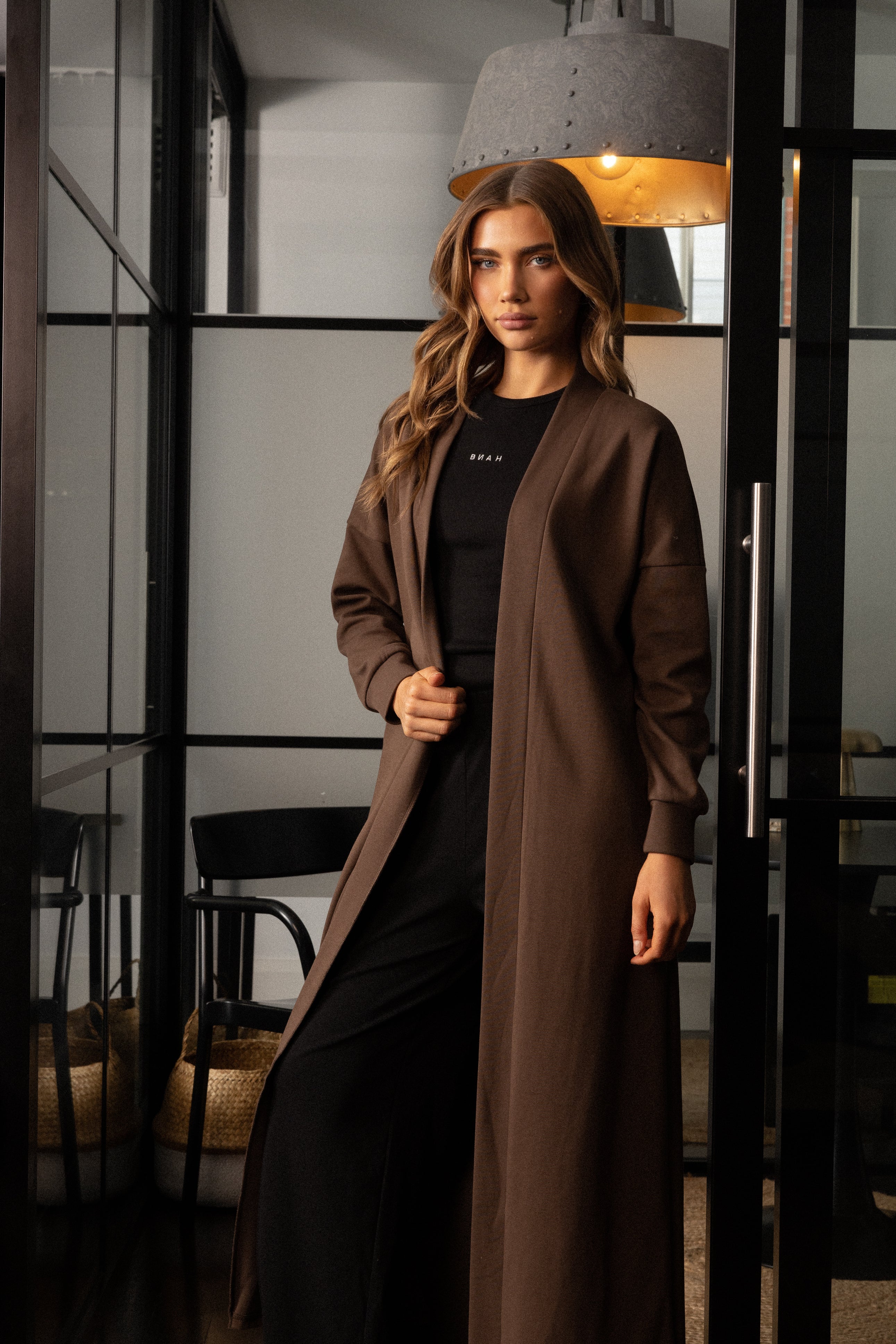 Everyday Winter Open Abaya - Espresso
