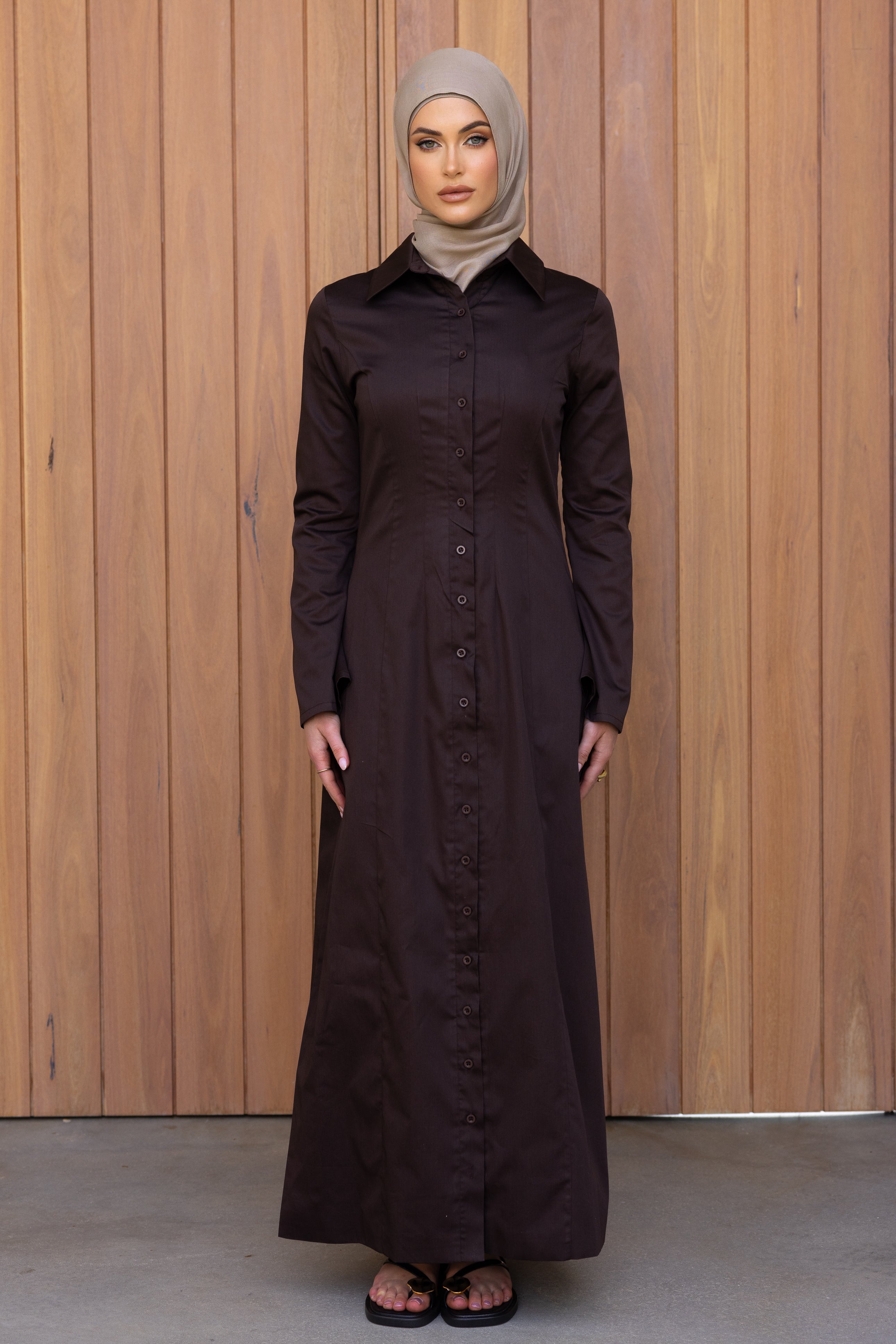 Nadira Shirt Dress - Chocolate