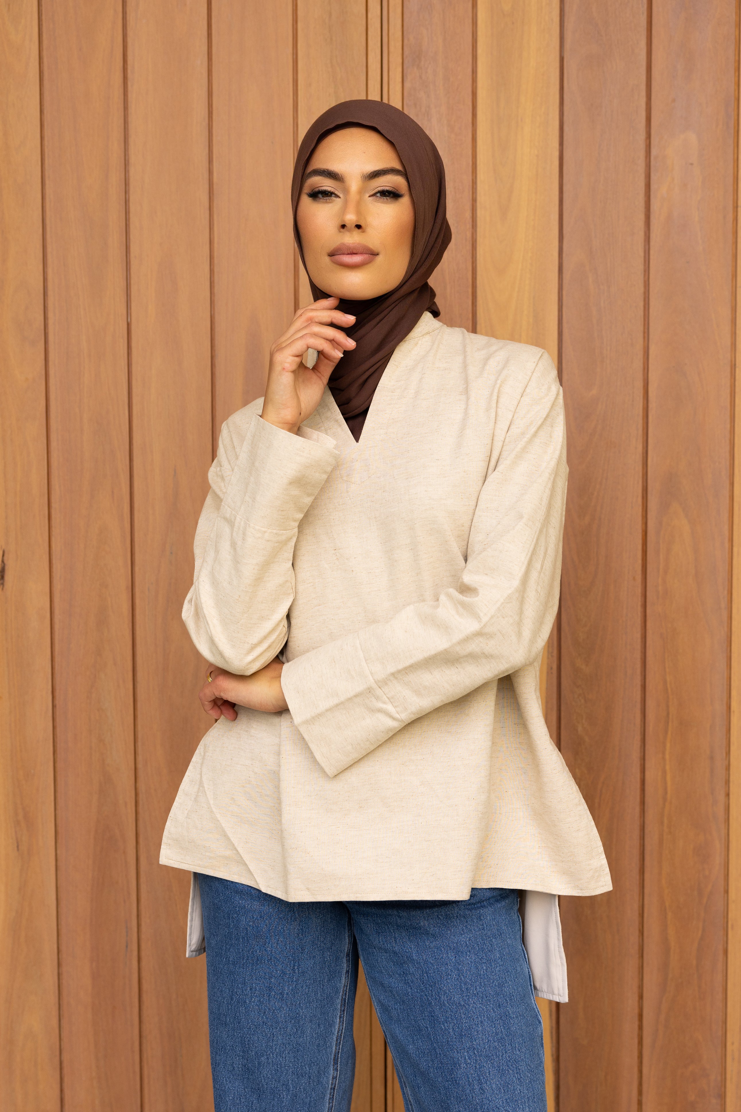 Nadira Basic Summer Top - Beige