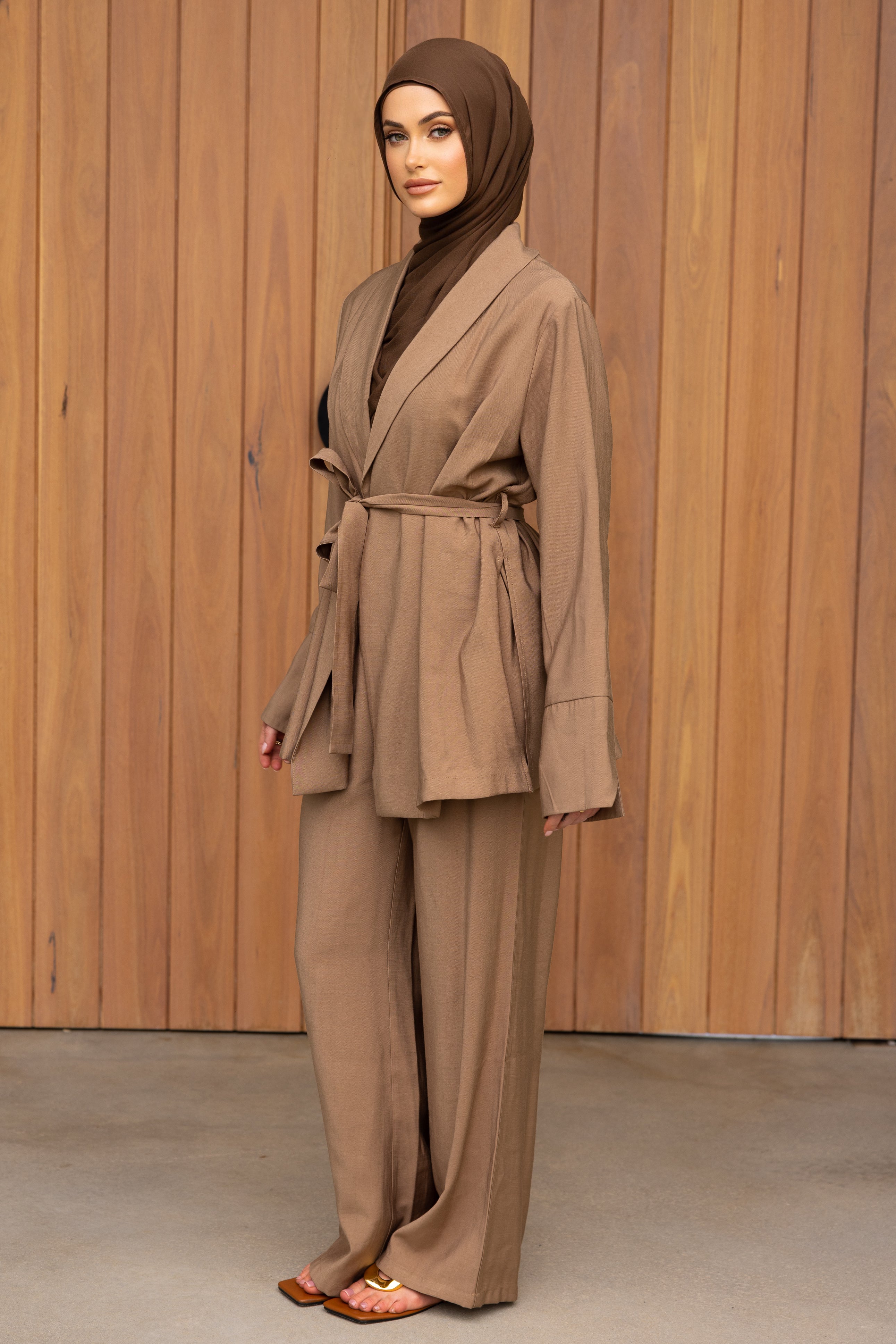 Nadira Co Ord Linen Pant - Brown