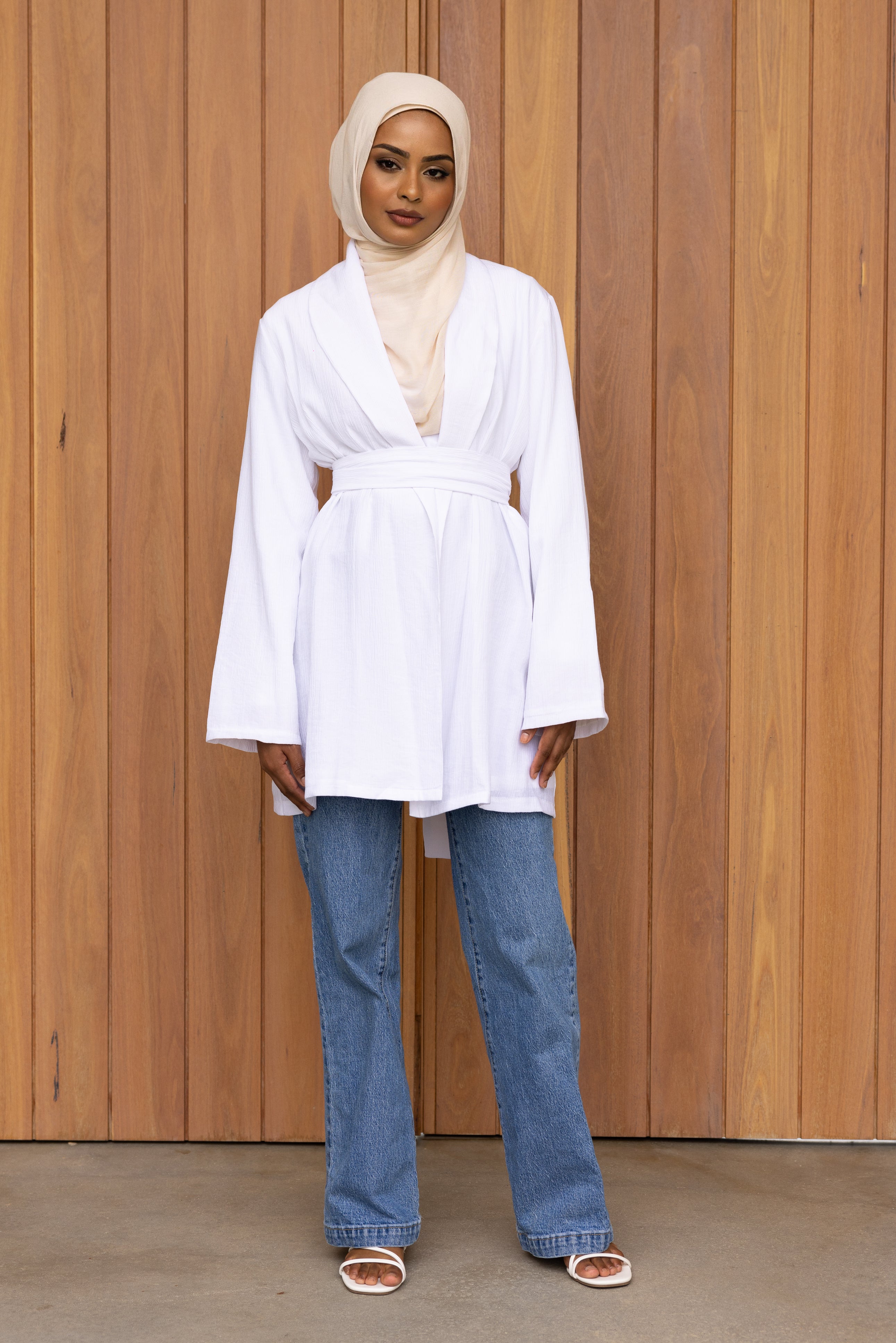 Nadira Short Summer Jacket - White