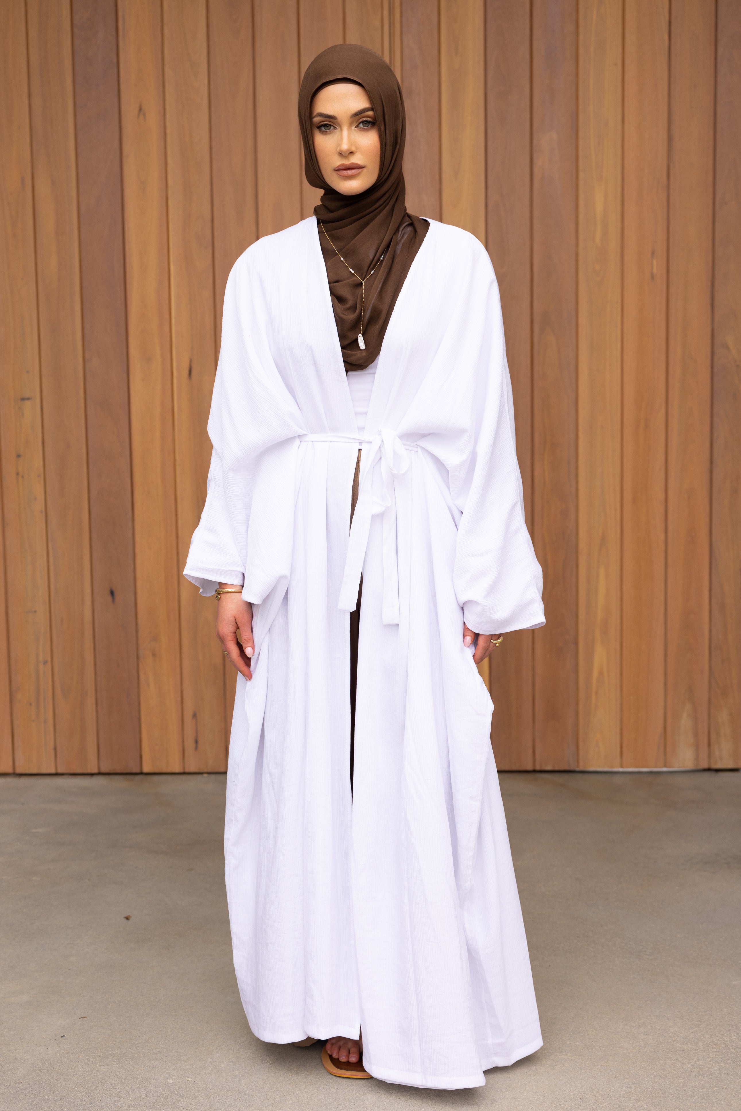 Nadira Batwing Kimono - White