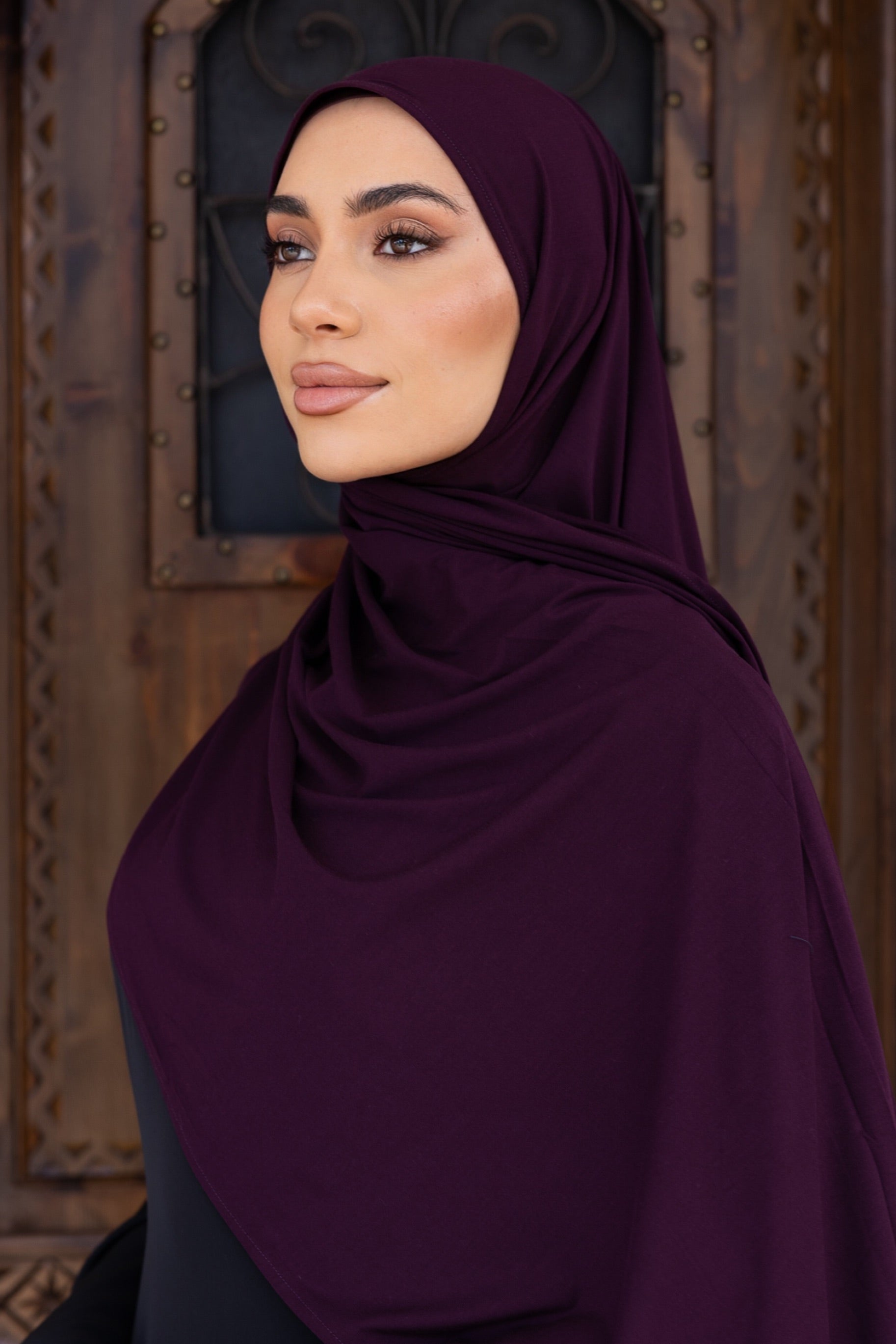 Jersey Hijab - Black Cherry
