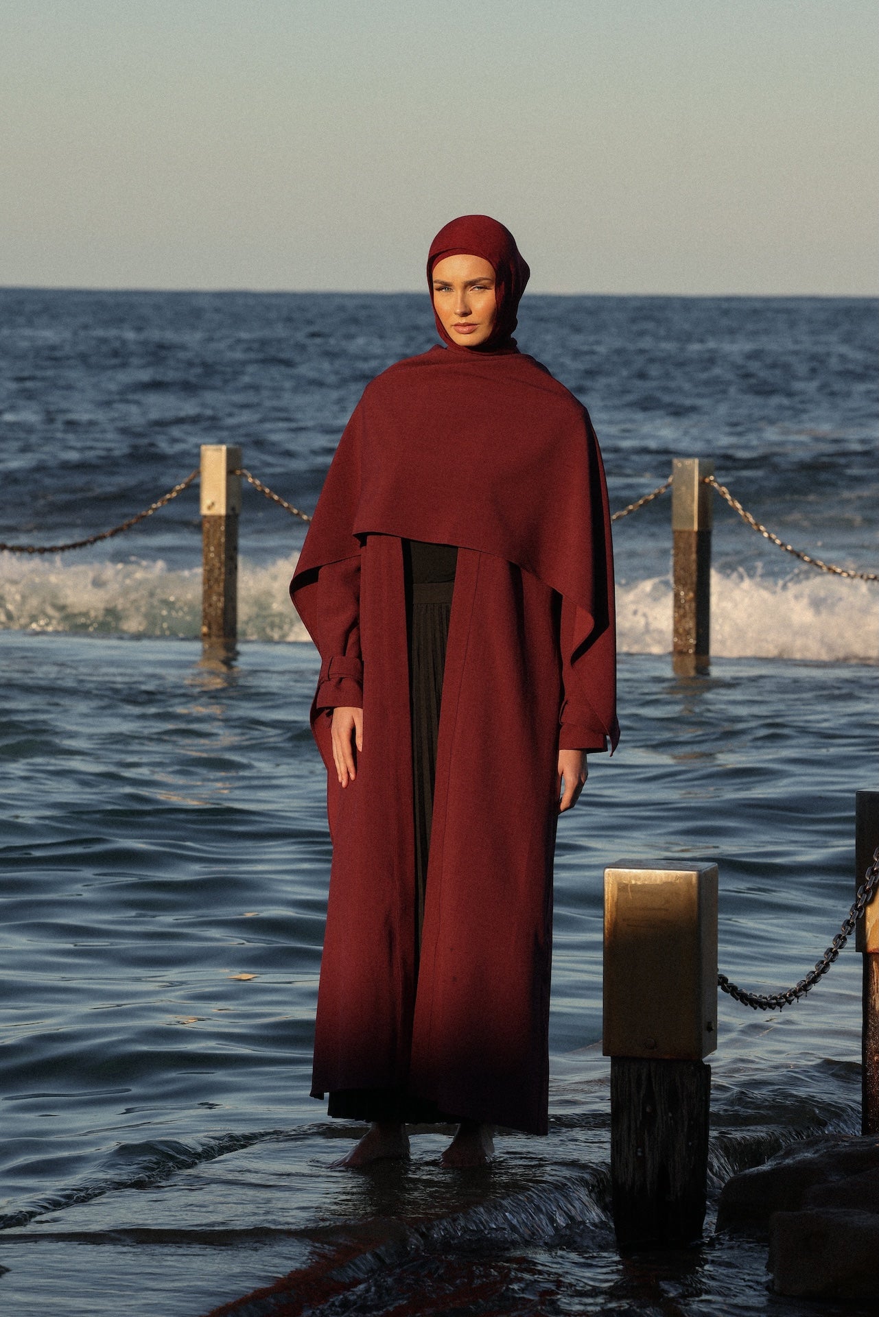 Estella Coat Abaya - Mulberry