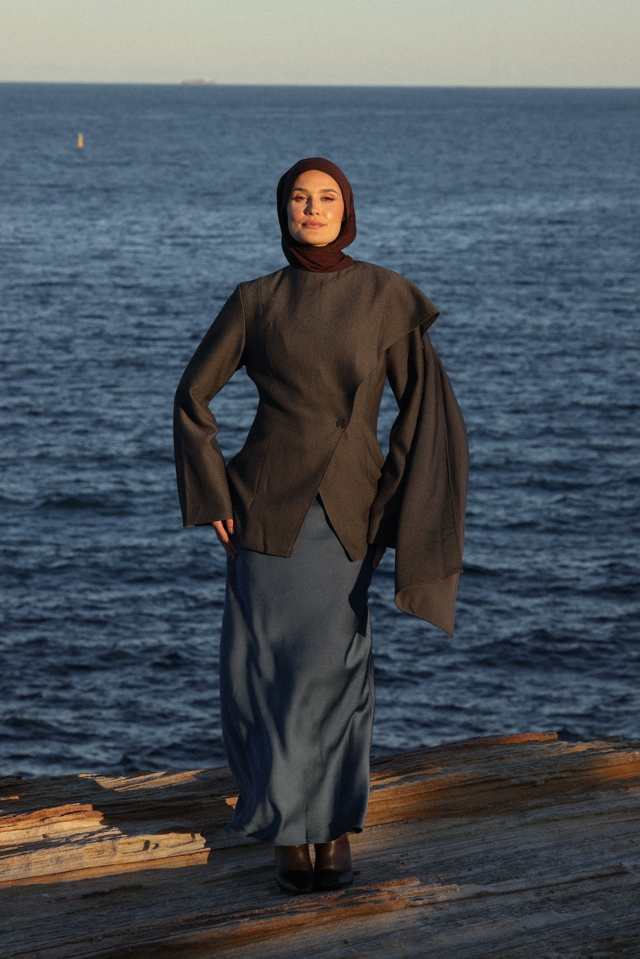 Autumn Shawl Jacket - Steel