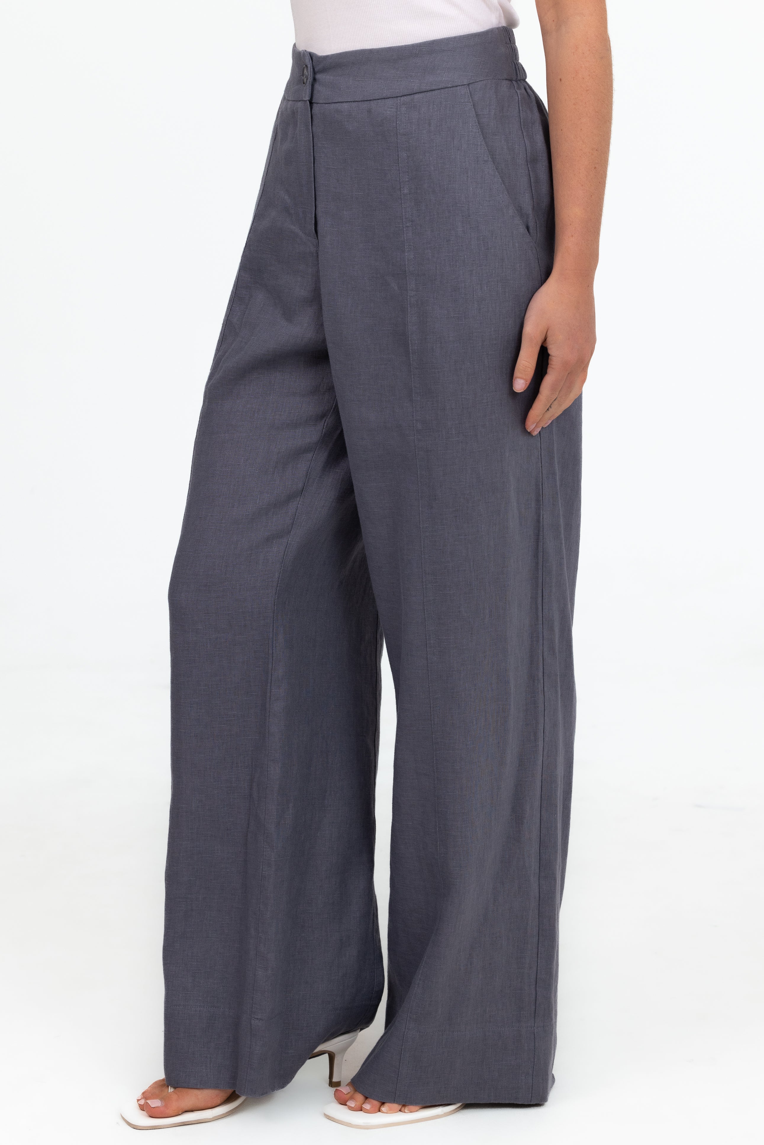 Anaya Wide Leg Pants - Slate