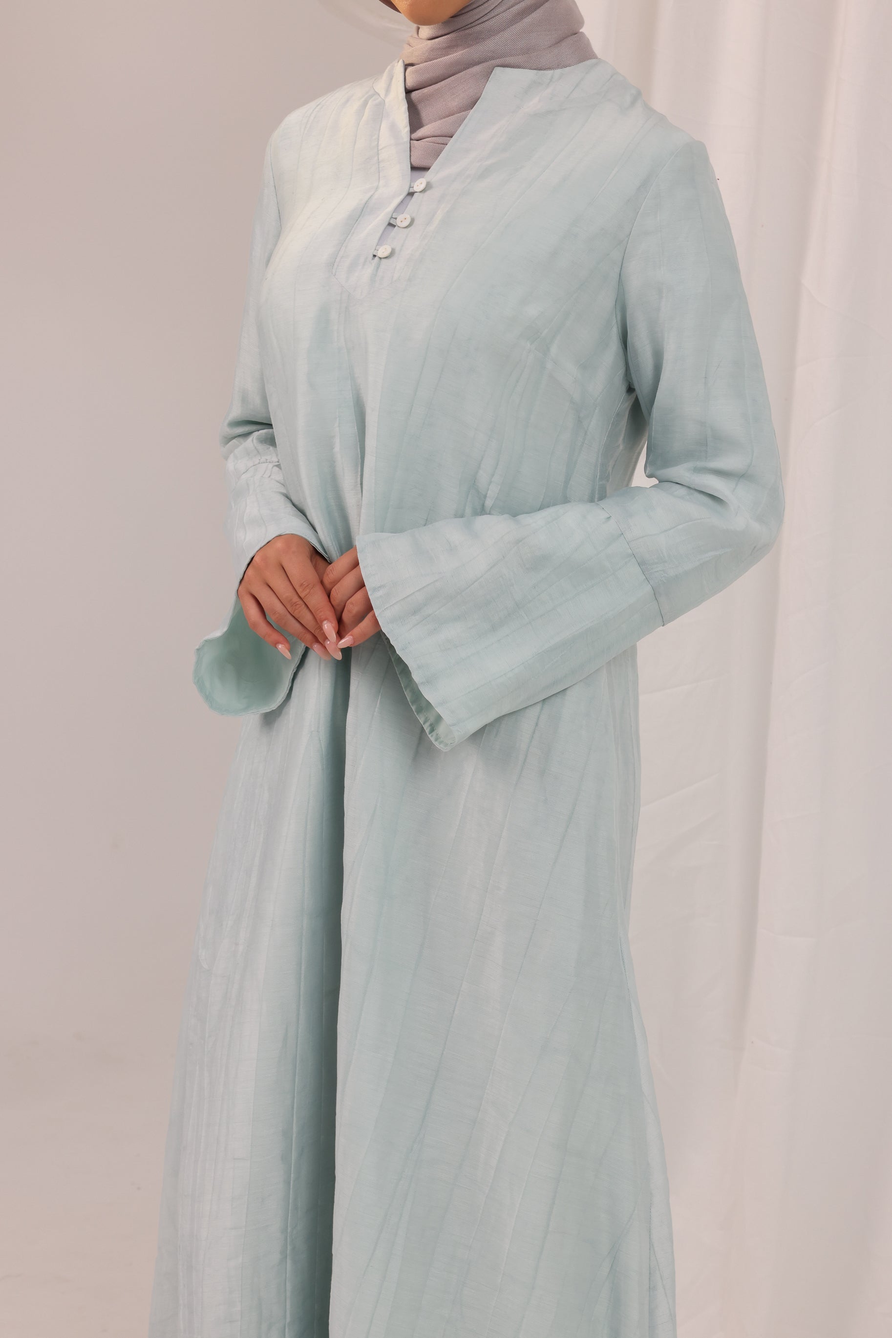 Azalea Kaftan Abaya - Ice Blue