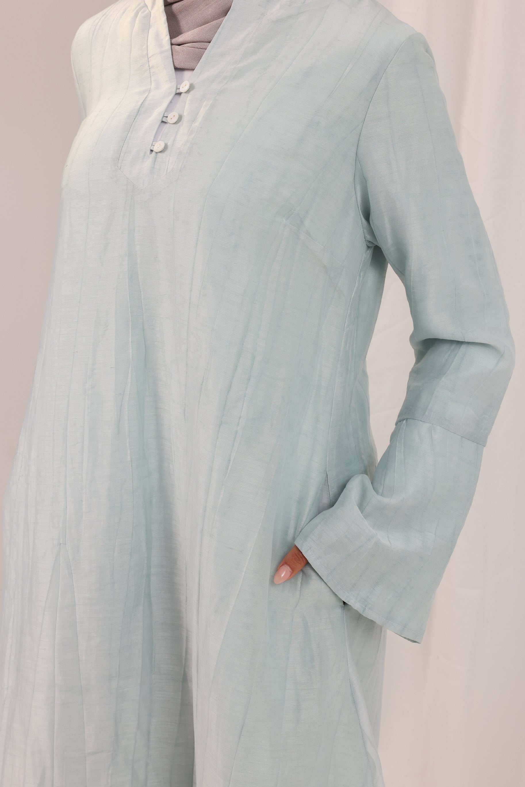 Azalea Kaftan Abaya - Ice Blue