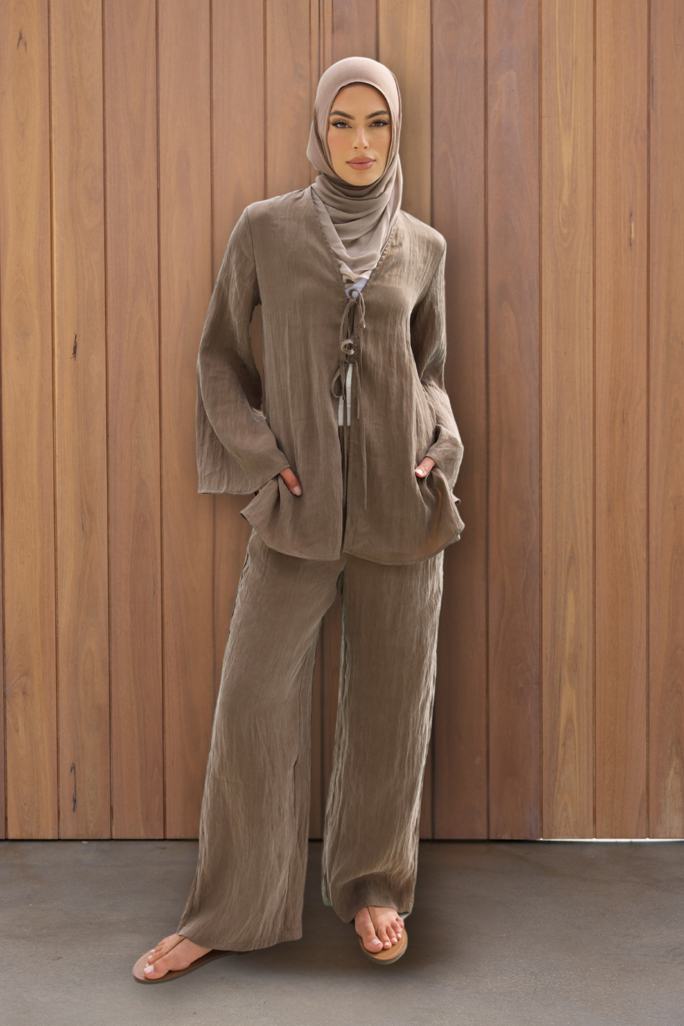 Nadira Tencel Pants - Hazelnut Brown