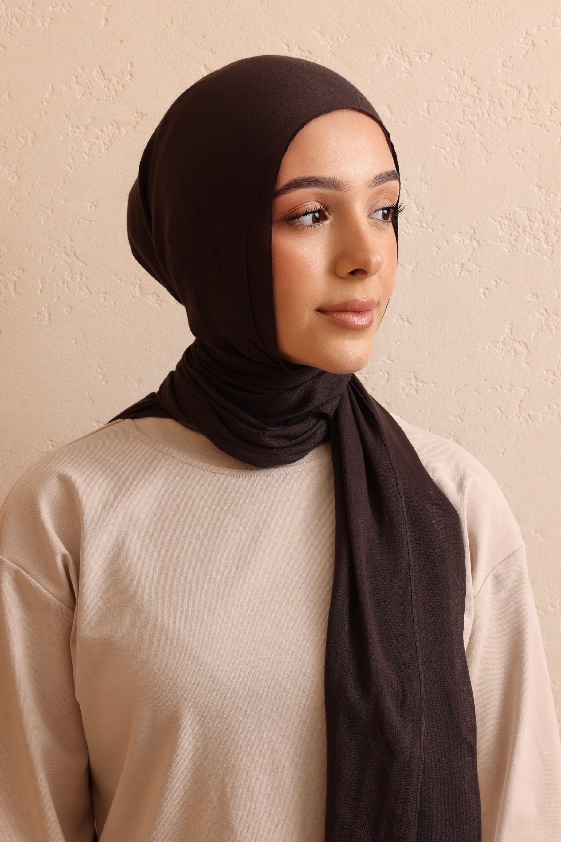 Single Stitched Modal Hijab - Raven