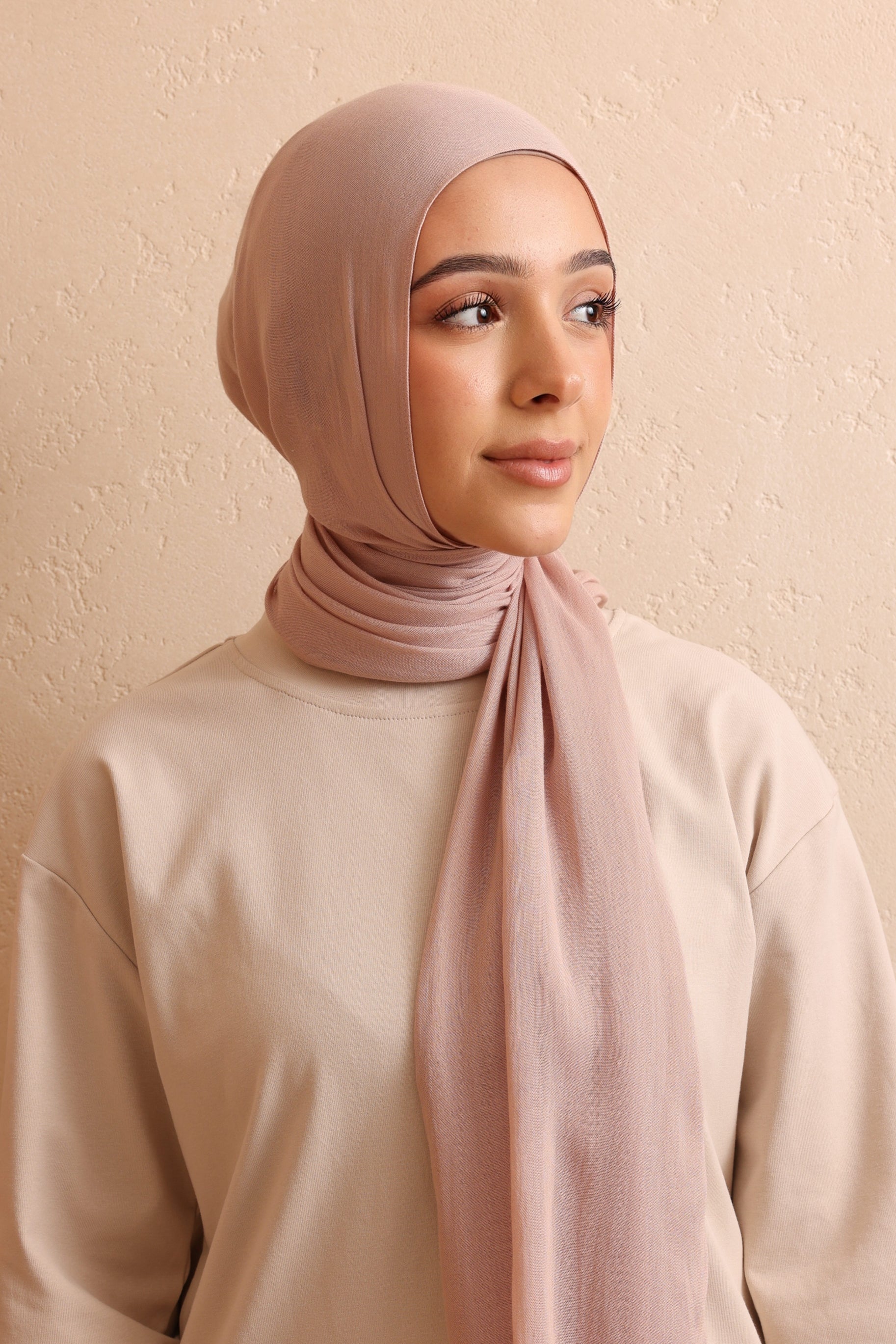 Single Stitched Modal Hijab - Sand